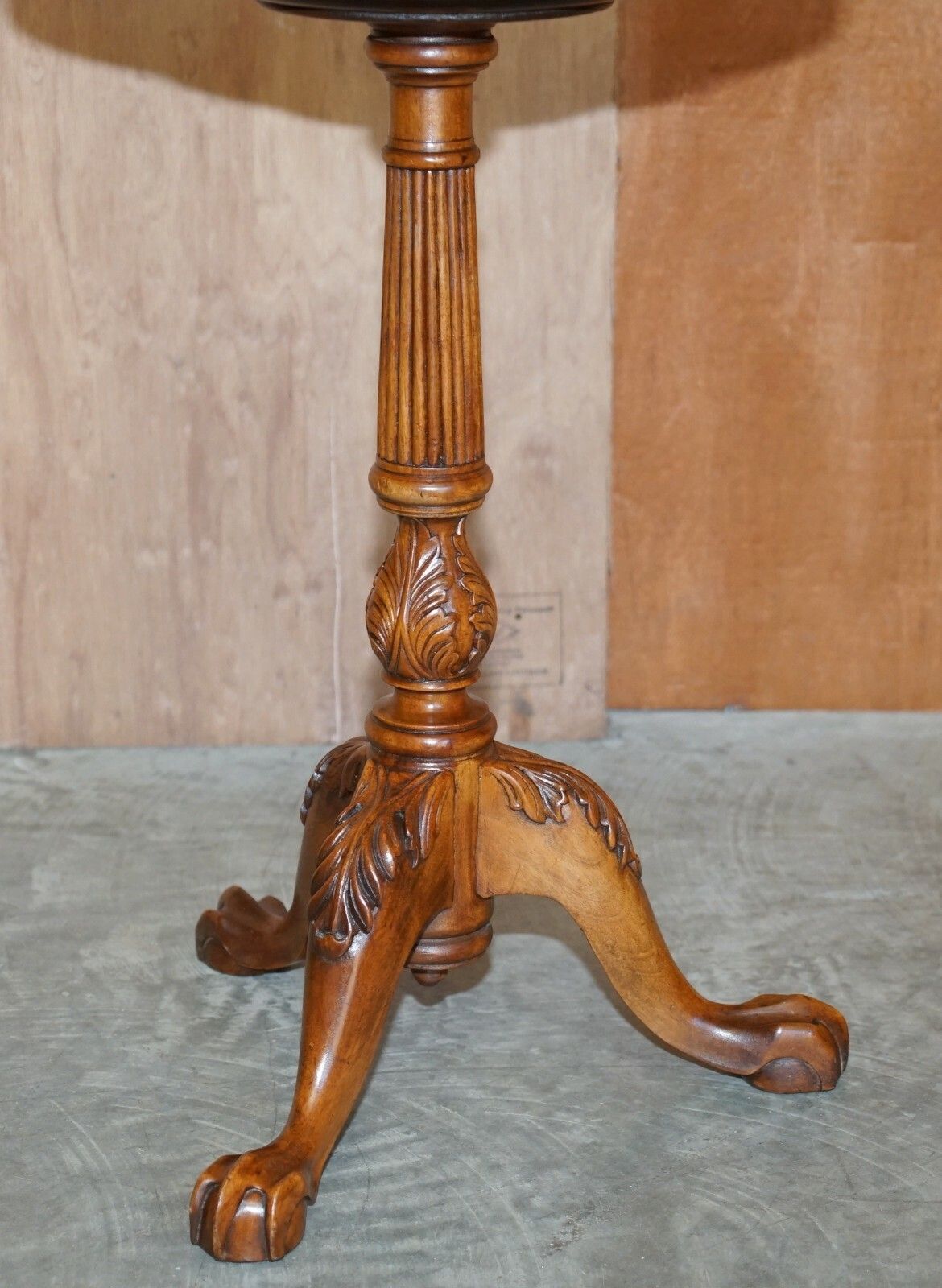 Pair Of Antique Victorian Sheraton Claw & Ball Satinwood Tripod Side End Tables photo for sale