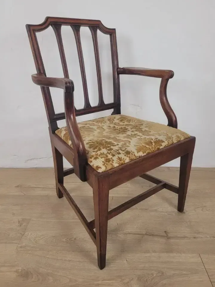 Victorian Dining Chairs Set 3 Carved Floral Upholstery 19thc photo Furniture