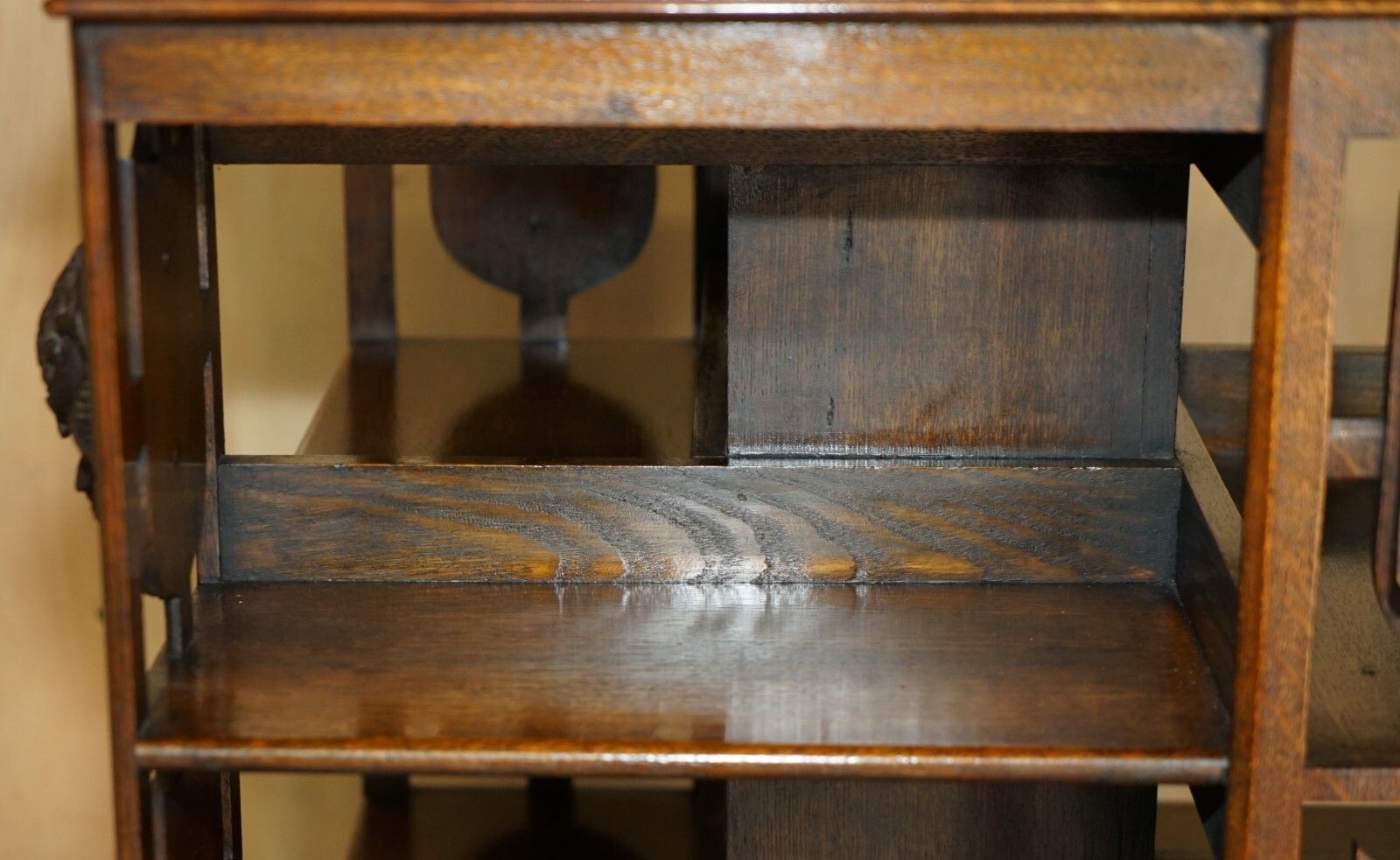 Extra Large Unique Antique Victorian Art Nouveau Hand Carved Revolving Bookcase photo vinterior