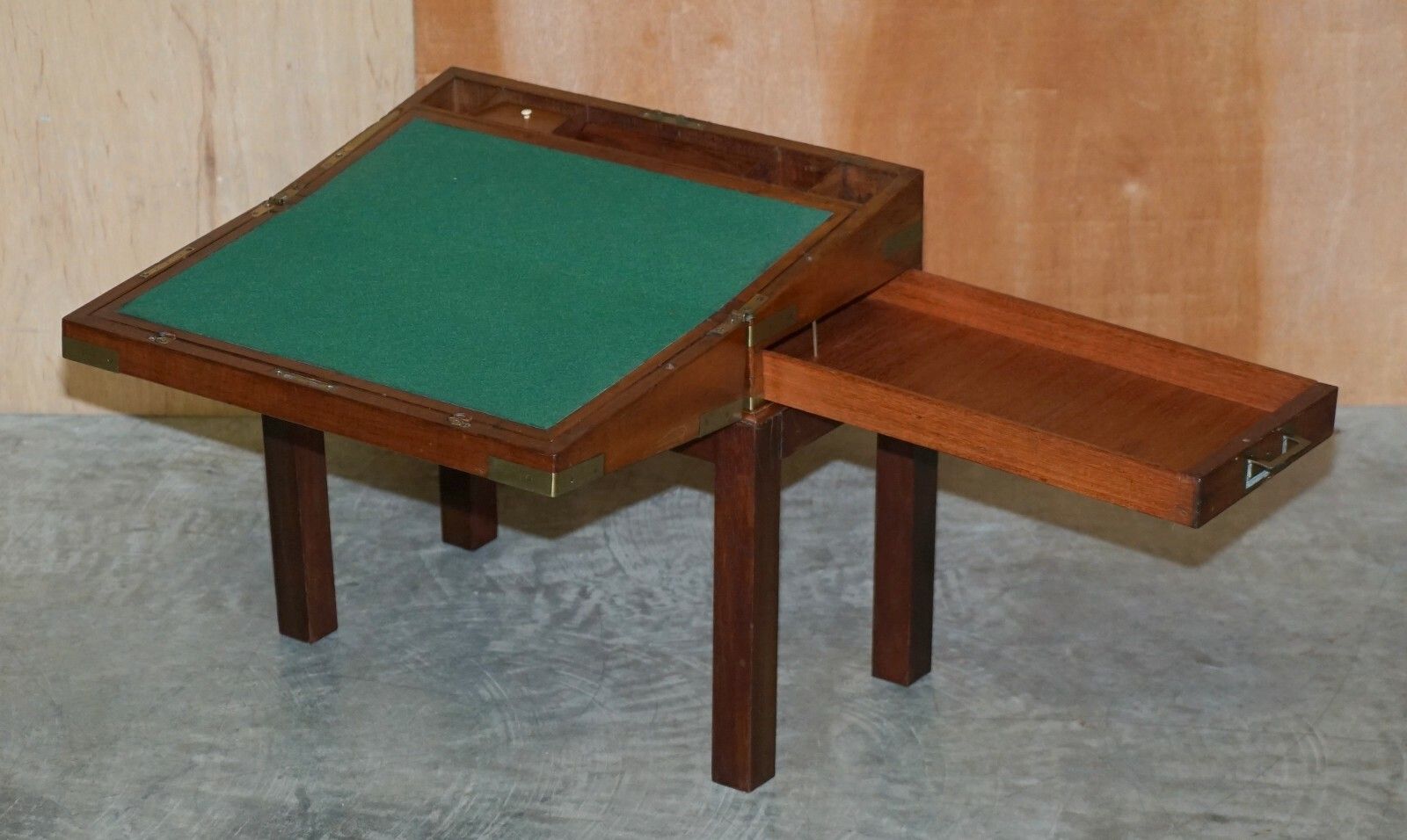 2950.0 Exquisite Victorian Mahogany Military Campaign Writing Slope Desk & Later Stand photo