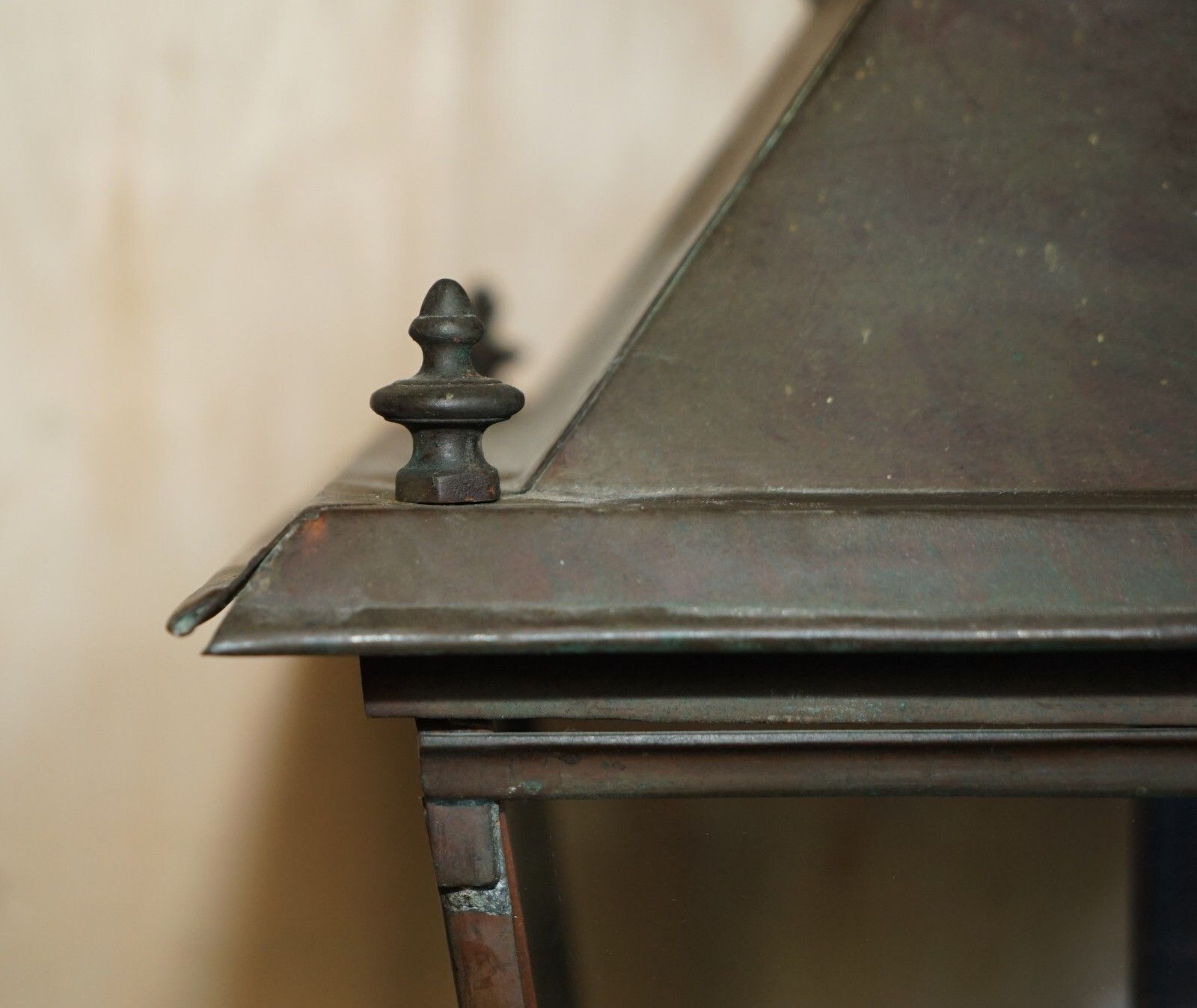Antique Victorian Bronze Hanging Lantern With Four Candle Interior Must See photo vinterior