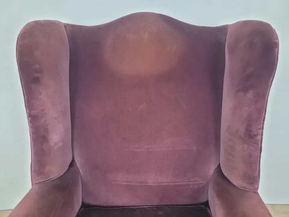 Victorian Wingback Armchair Velvet Purple 19thc Upholstered Delivery Available photo vintage