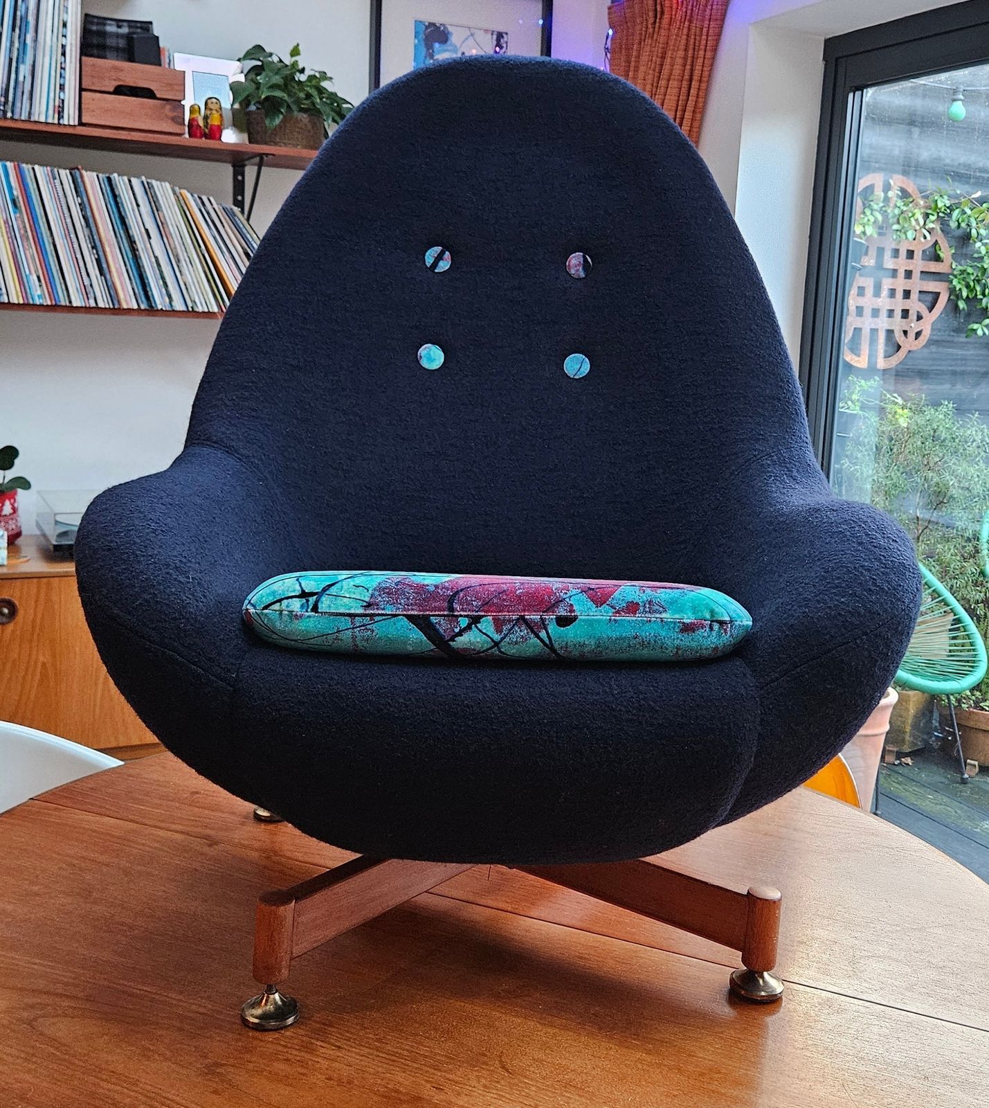 Vintage Mid Century Chair. Greaves And Thomas Egg Chair Newly Reupholstered.
