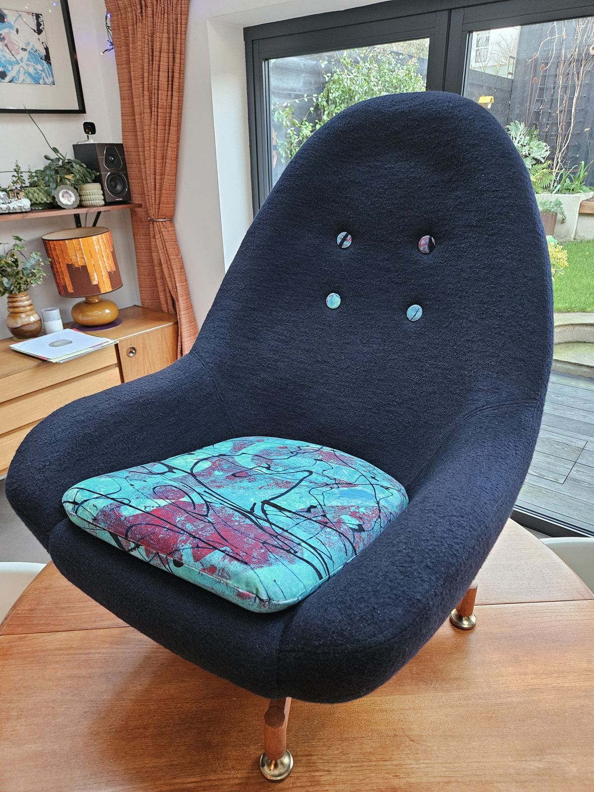 Vintage Mid Century Chair. Greaves And Thomas Egg Chair Newly Reupholstered. photo Furniture