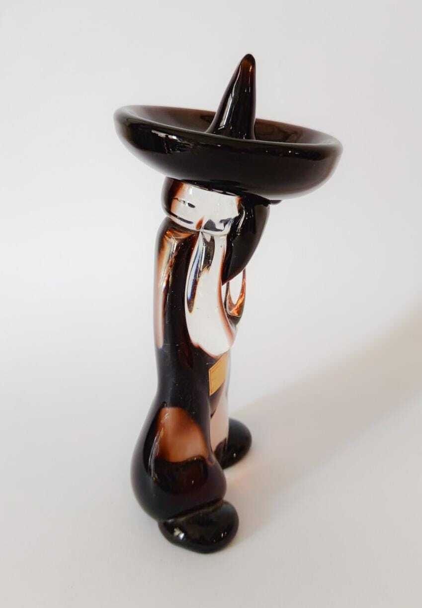 Seguso Vintage Space Age Mexican Murano Glass Sombrero Siesta Sculpture Figurine photo 107.0