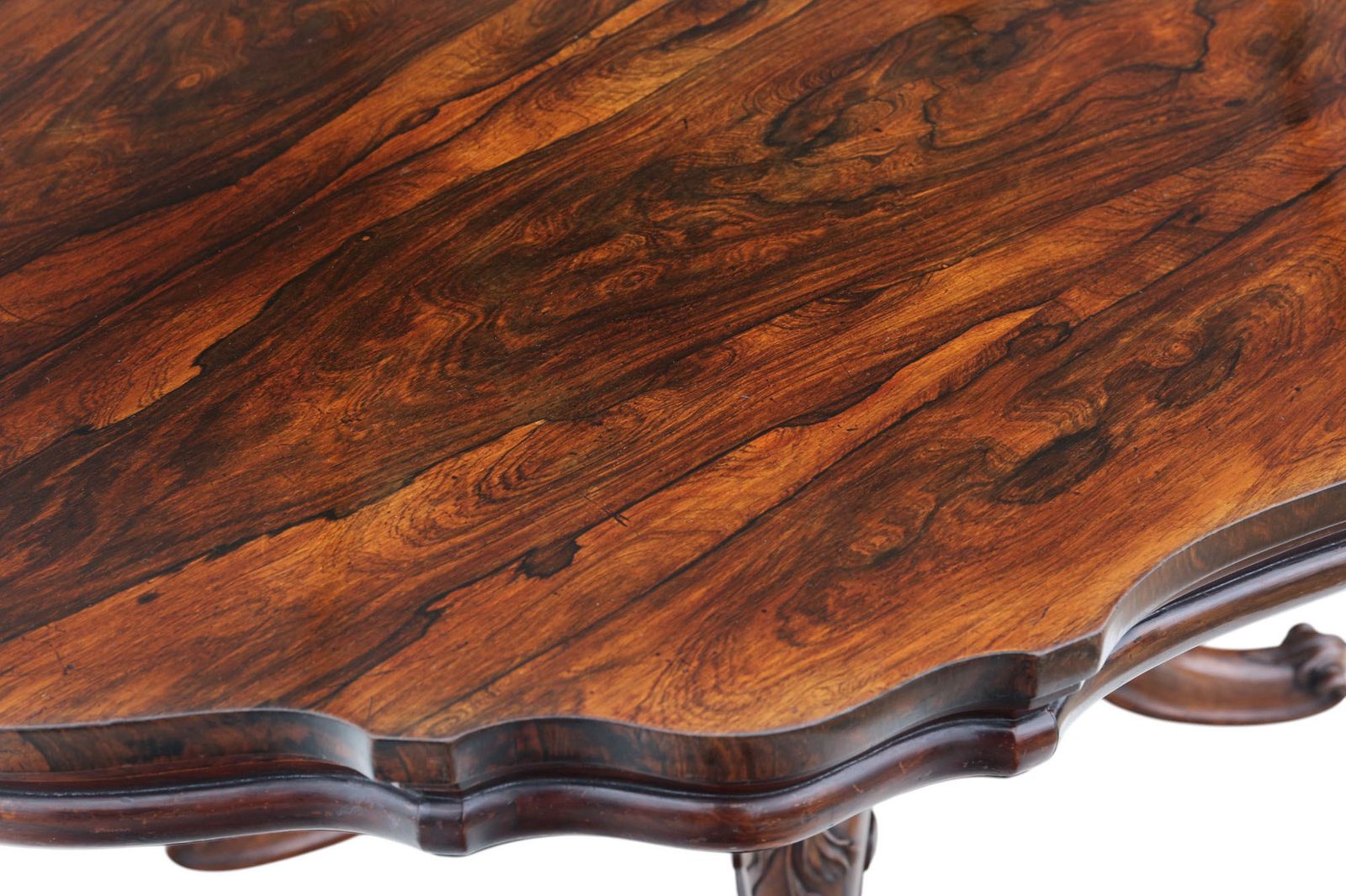 Antique 19th Century Victorian Rosewood Serpentine Loo / Breakfast Dining Table – Fine Quality Large Tilt Top photo Furniture