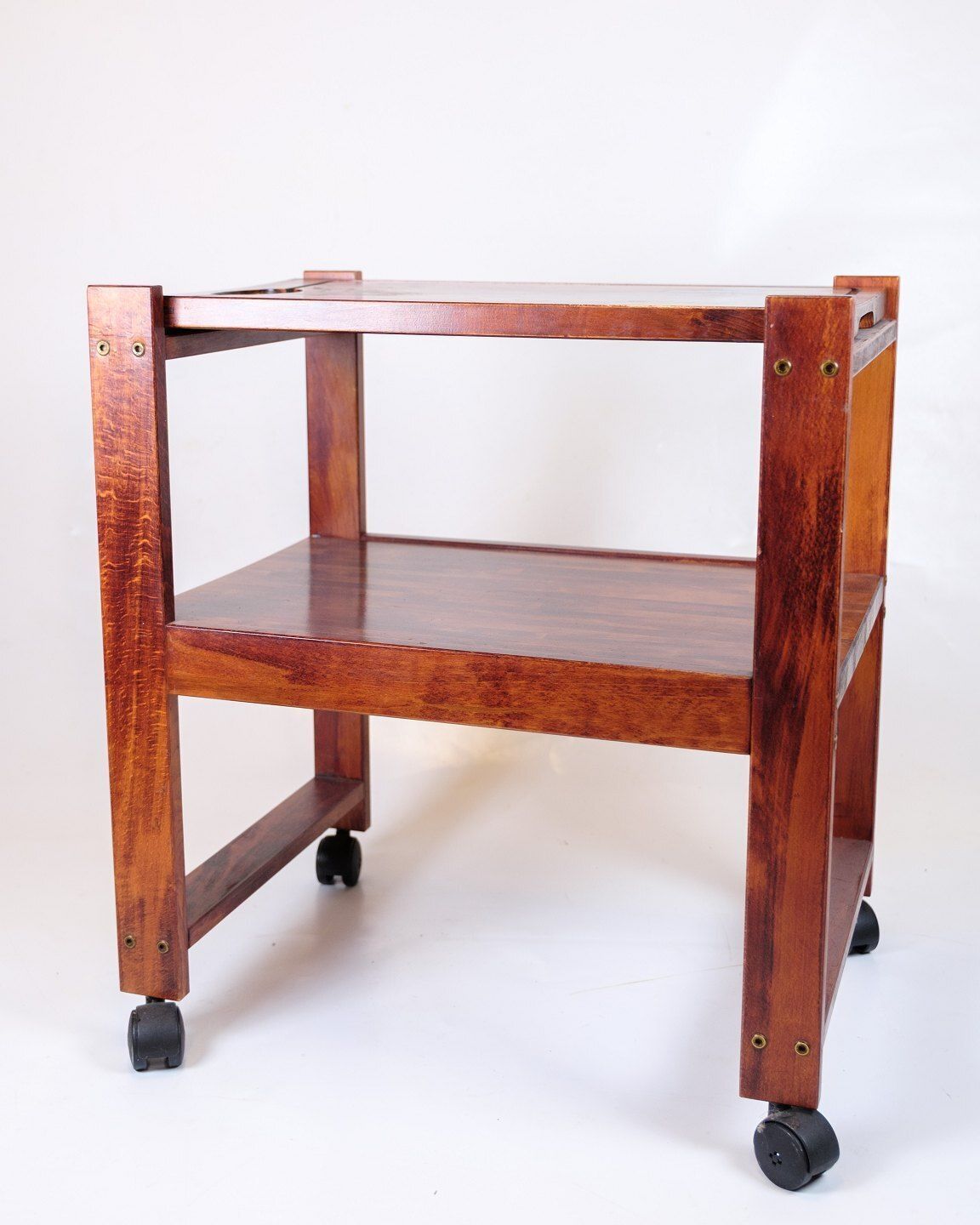 Serving Cart On Wheels   Dark Wood   Removable Cutting Board   Vintage Style photo 445.0