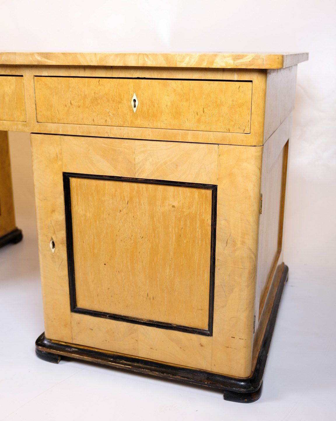 Antique Desk – Birch Wood & Intarsia – 1840s photo for sale