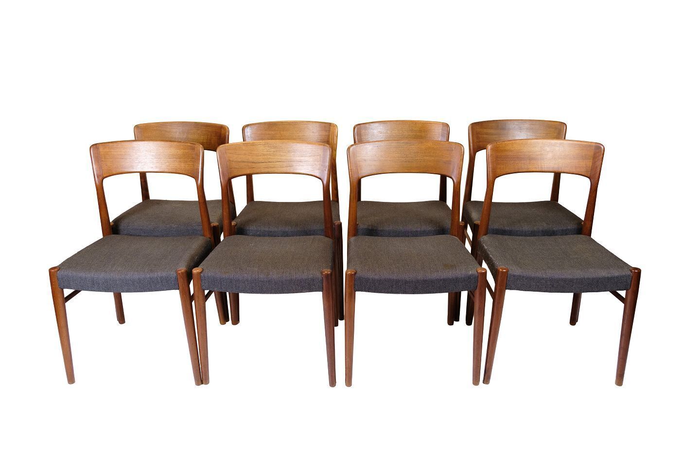 Set Of Eight Dining Chairs   Model 26   Teak   Henry Kjærnulf   K/S Korup Chair Factory   1960s