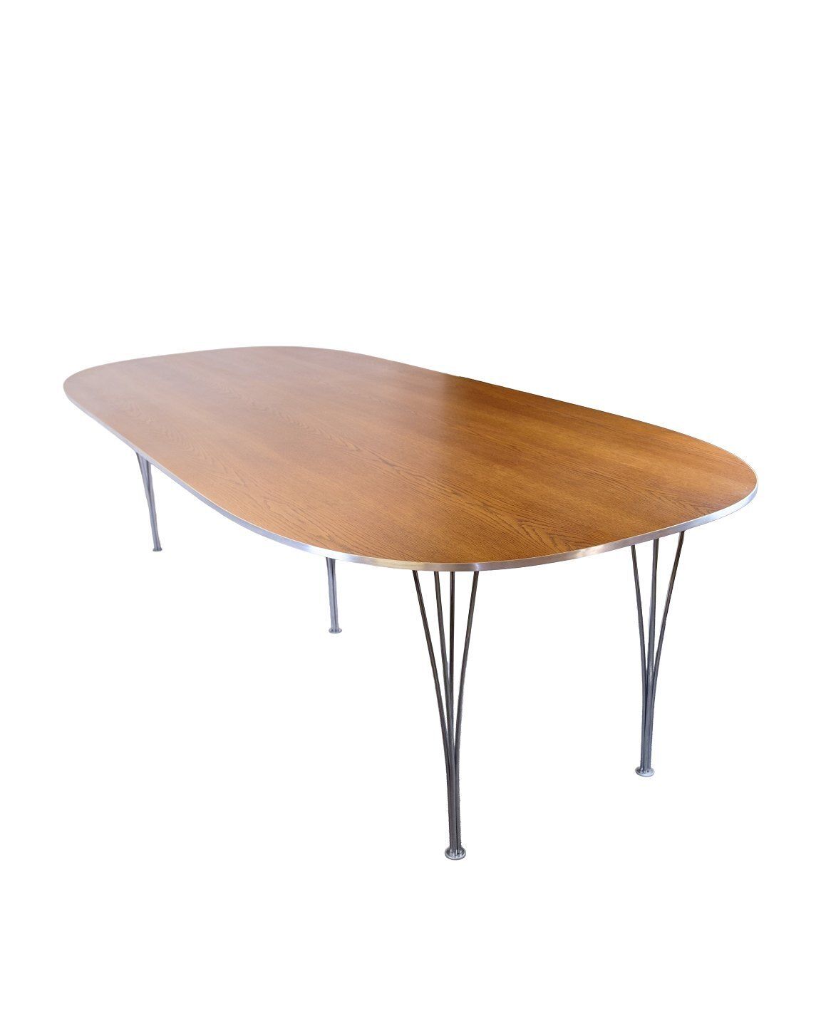 Long Dining Table  Model Superellipse   Oak Surface With Aluminum Edge   Bruno Mathsson And Piet Hein photo vinterior