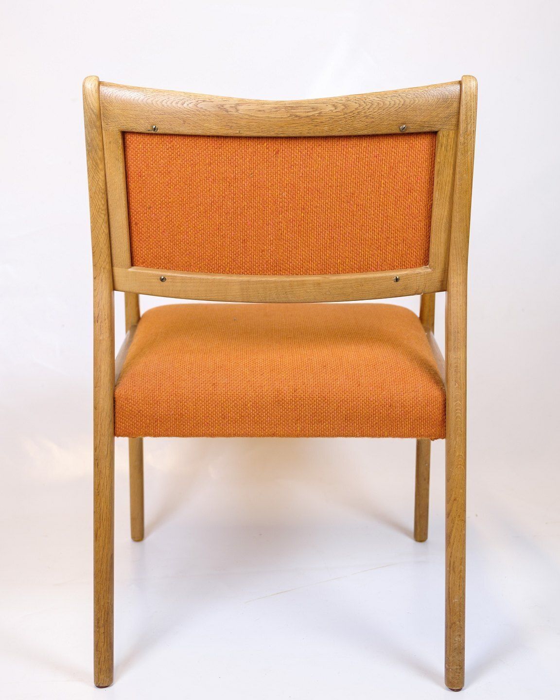 Armchair   Oak   Upholstered In Orange Fabric   Karl Erik Ekselius   Joc Vetlanda   Swedish Design   1960s photo vinterior