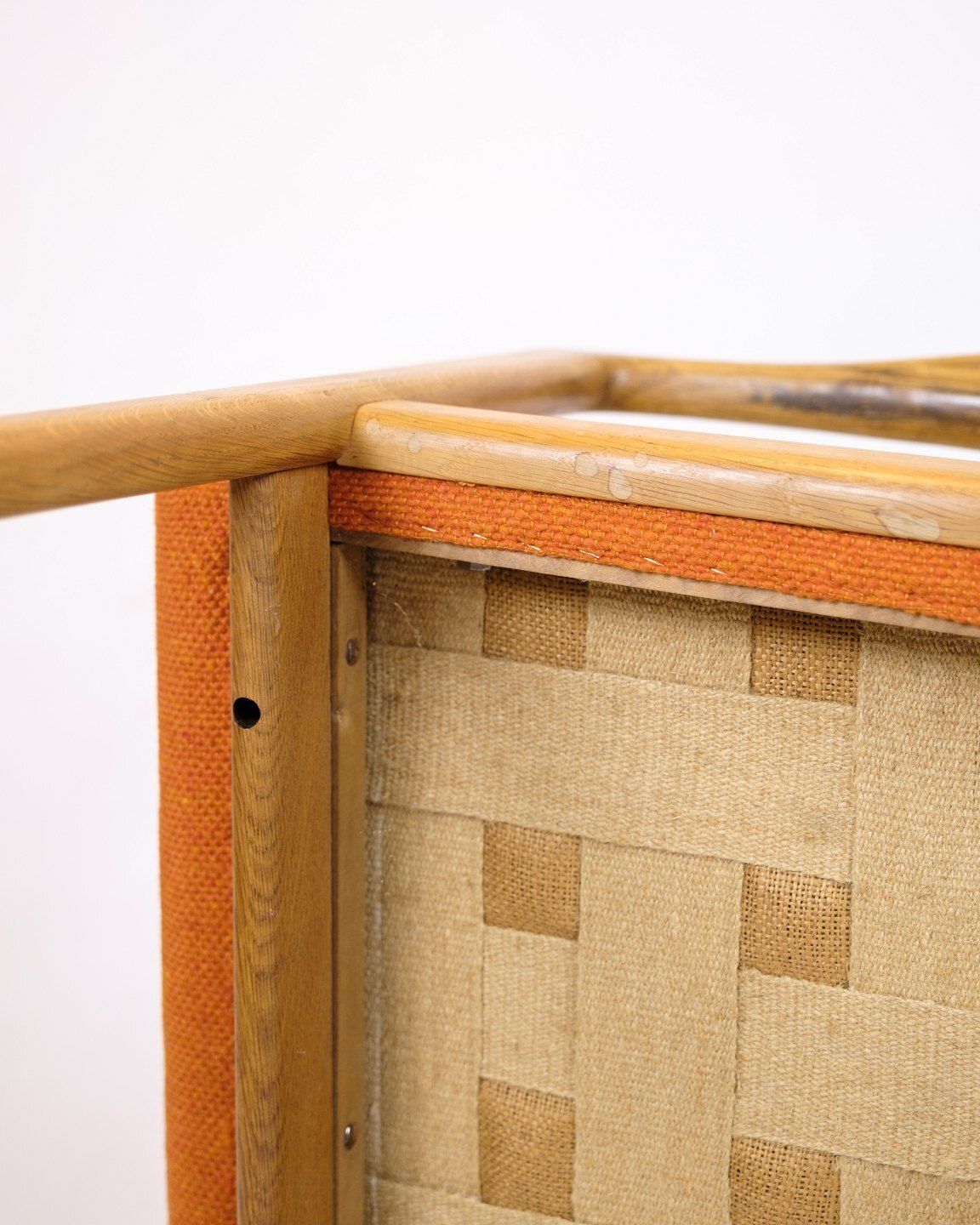 Armchair   Oak   Upholstered In Orange Fabric   Karl Erik Ekselius   Joc Vetlanda   Swedish Design   1960s photo vintage