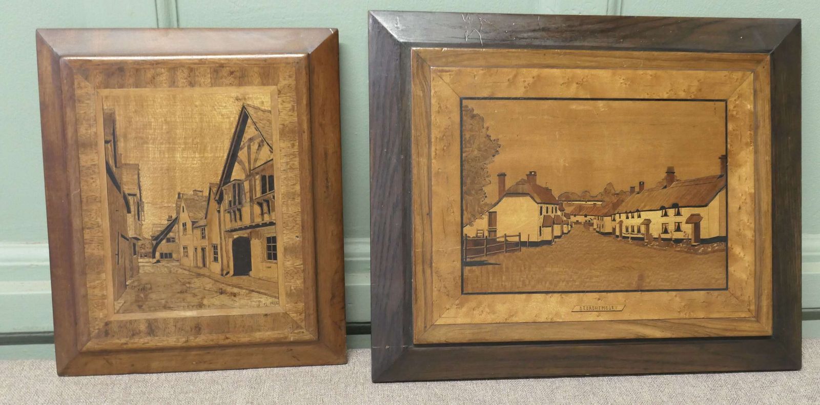 2 Early 20th Century Marquetry Pictures photo furniture