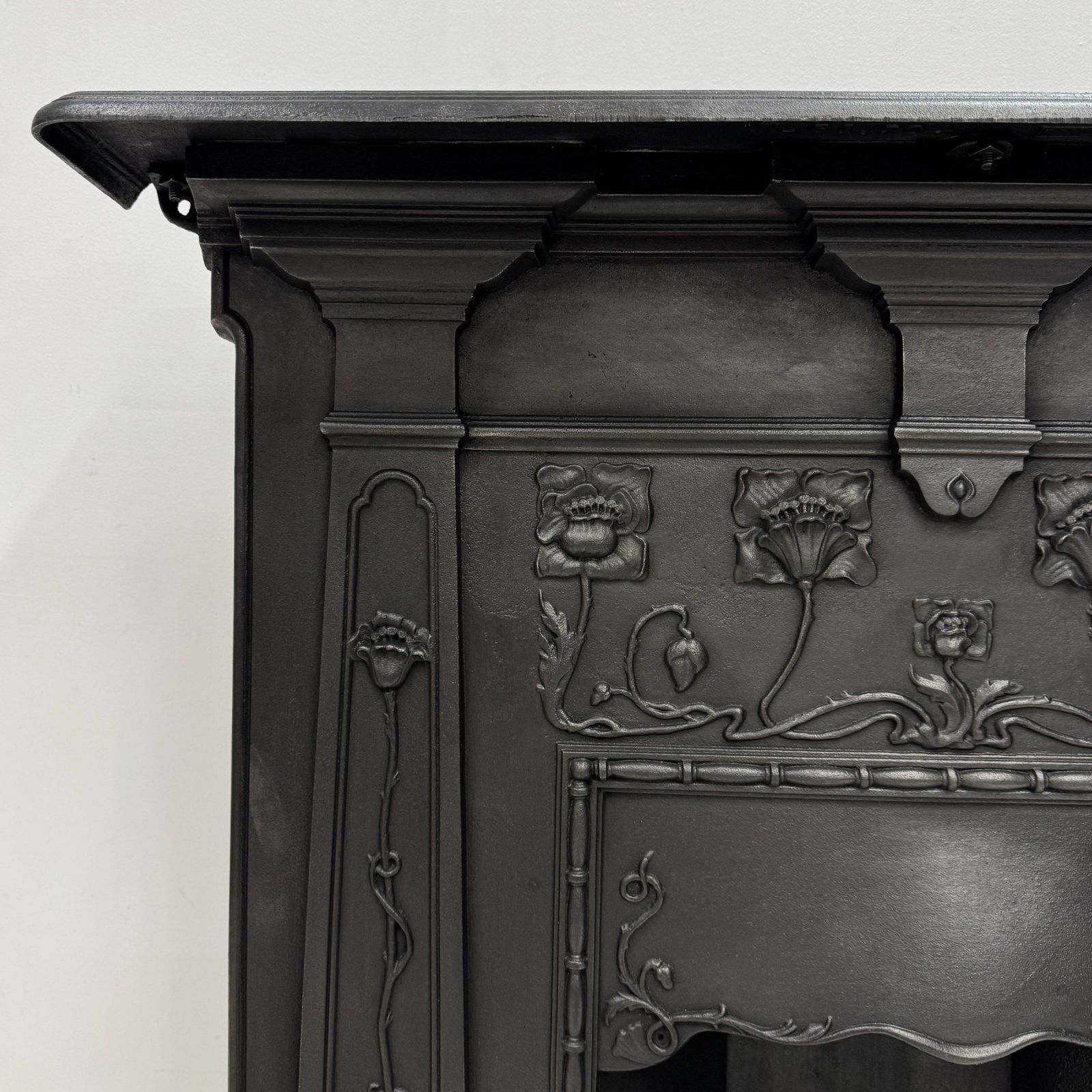Antique Art Nouveau Cast Iron Combination Fireplace photo for sale