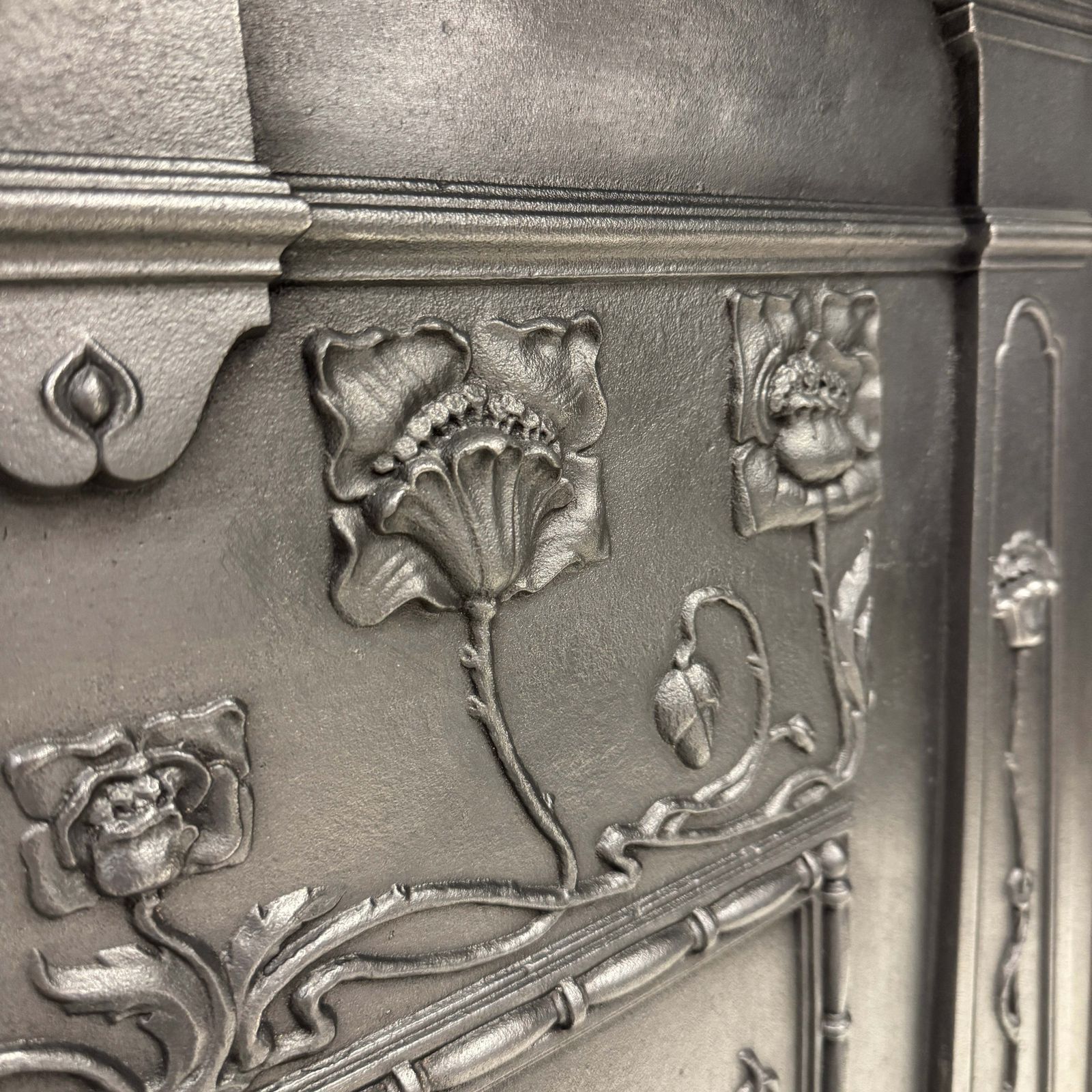 Antique Art Nouveau Cast Iron Combination Fireplace photo Home Fixtures