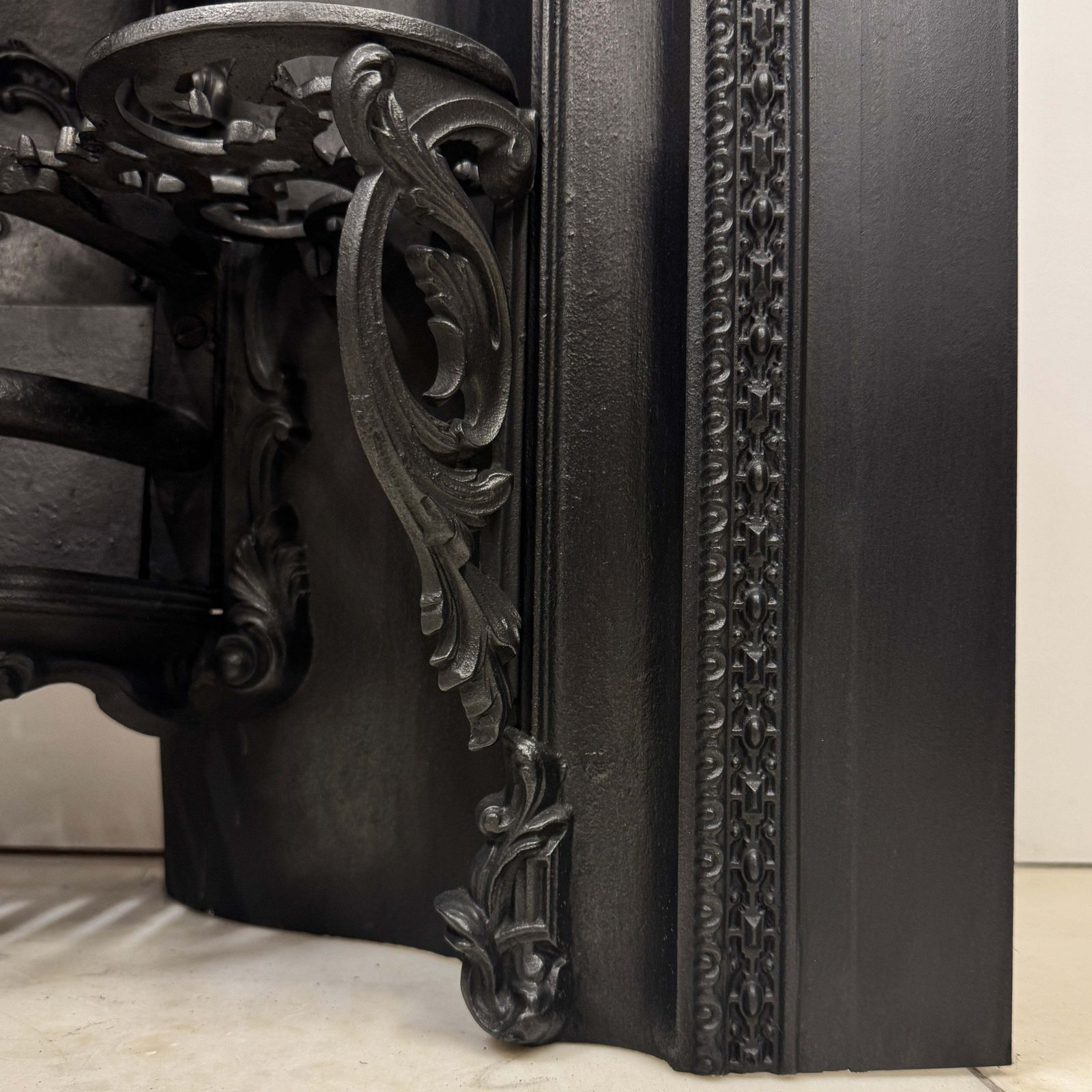 Antique Ornate Georgian Cast Iron Hob Grate Insert photo vinterior