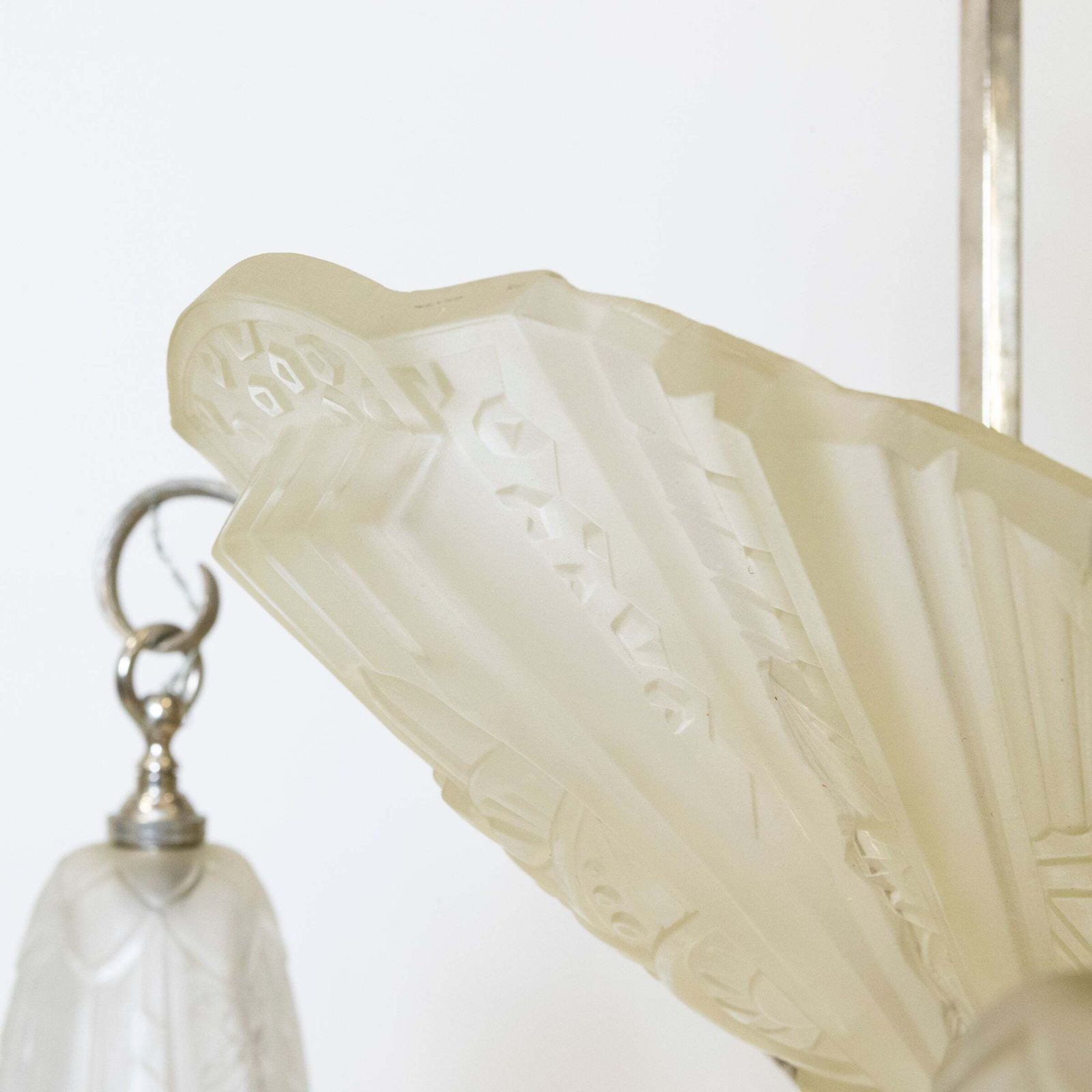 Lighting Antique French Art Deco Célestin Jamain Glass Chandelier | Frontisi photo