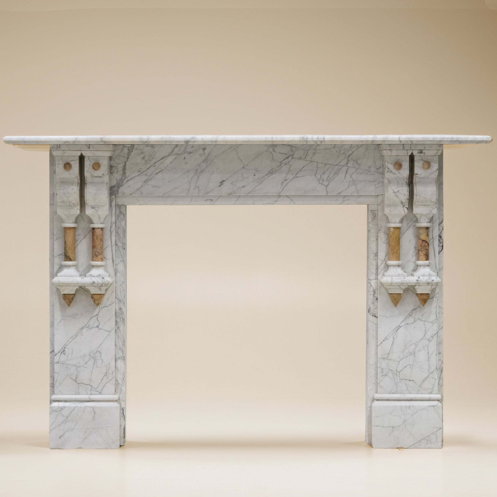 Antique Fireplace Surround With Sienna Marble Columns