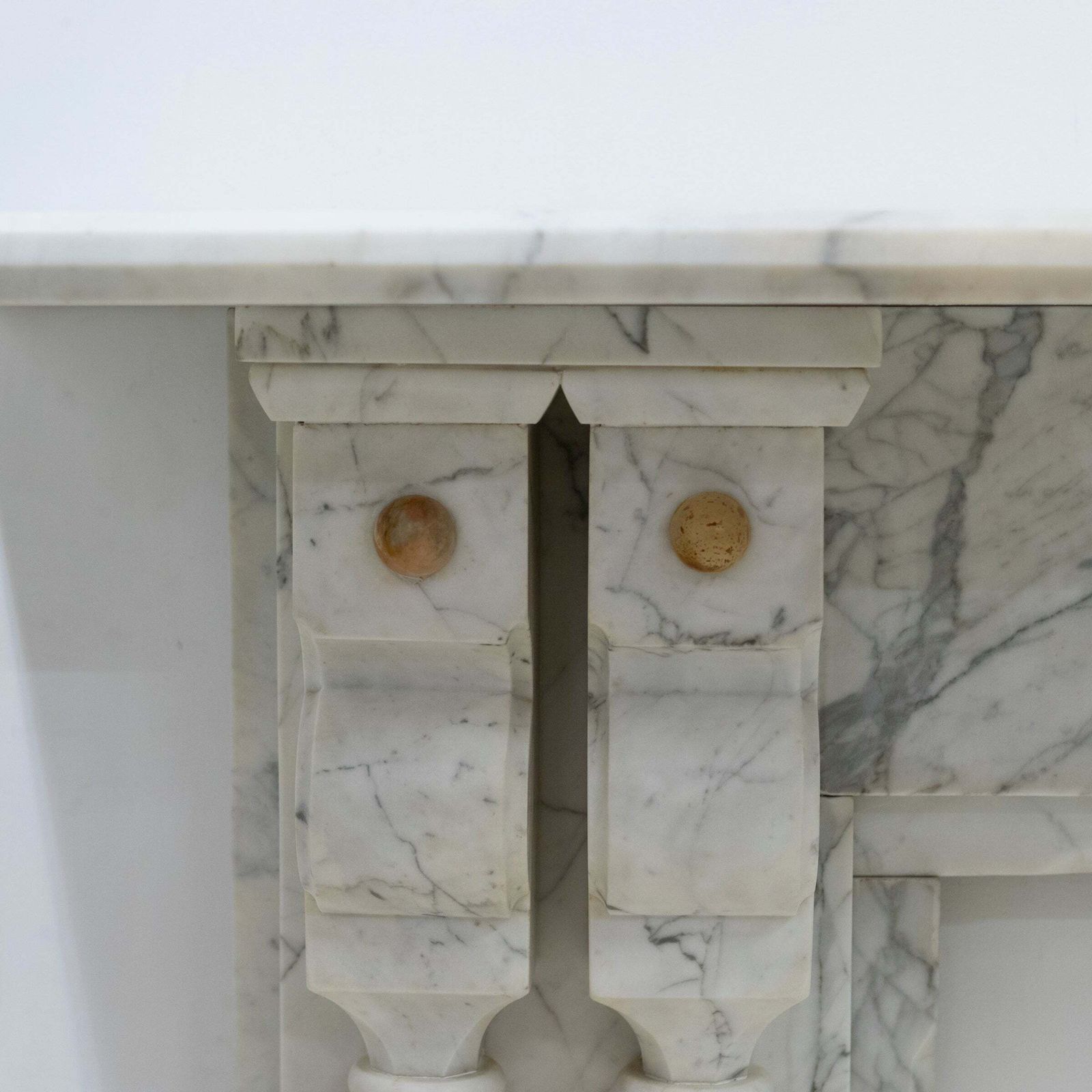 Antique Fireplace Surround With Sienna Marble Columns photo for sale