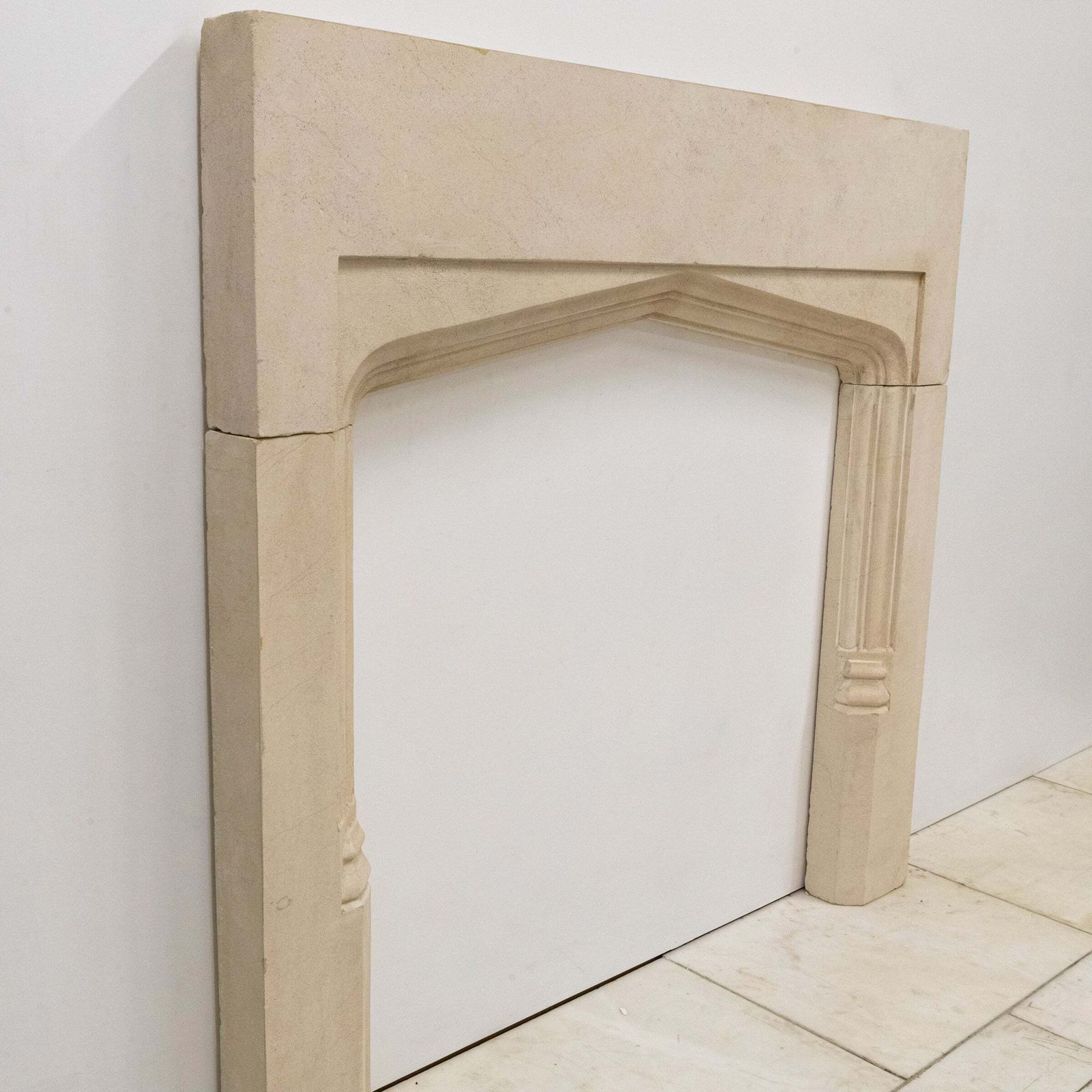 Antique Gothic Revival Bath Stone Fireplace Surround photo Home Fixtures