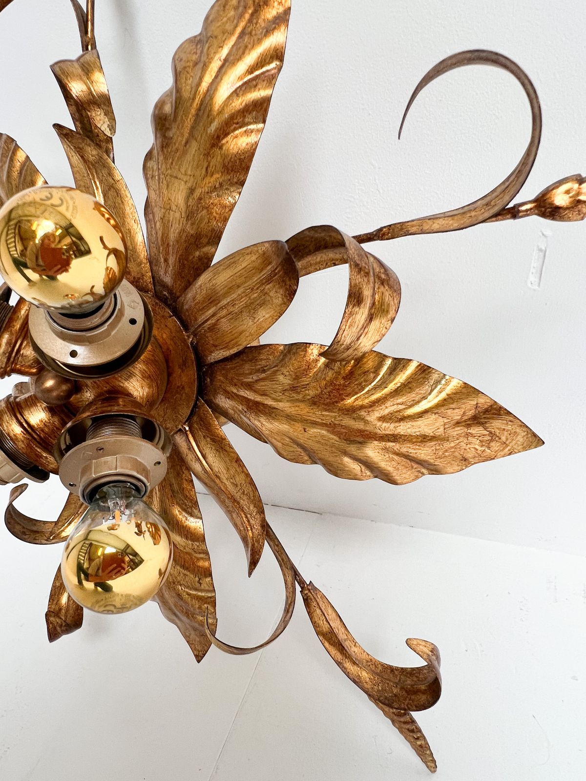215.0 Gold Plated Xl Ceiling Lamp Or Wall Lamp From Italy, 1970s photo