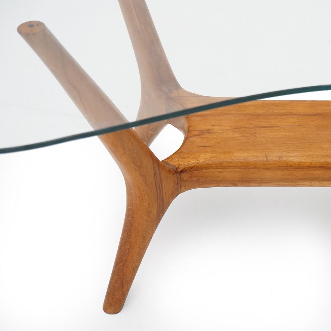 1875.0 Italian Coffee Table In Wood And Glass, 1950s photo