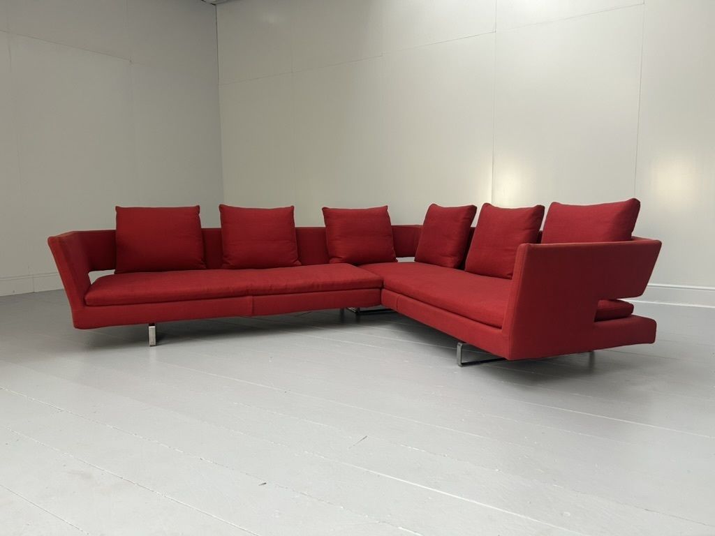 B&B Italia “Arne” 6 Seat L Shape Sofa – In Red Fabric photo for sale