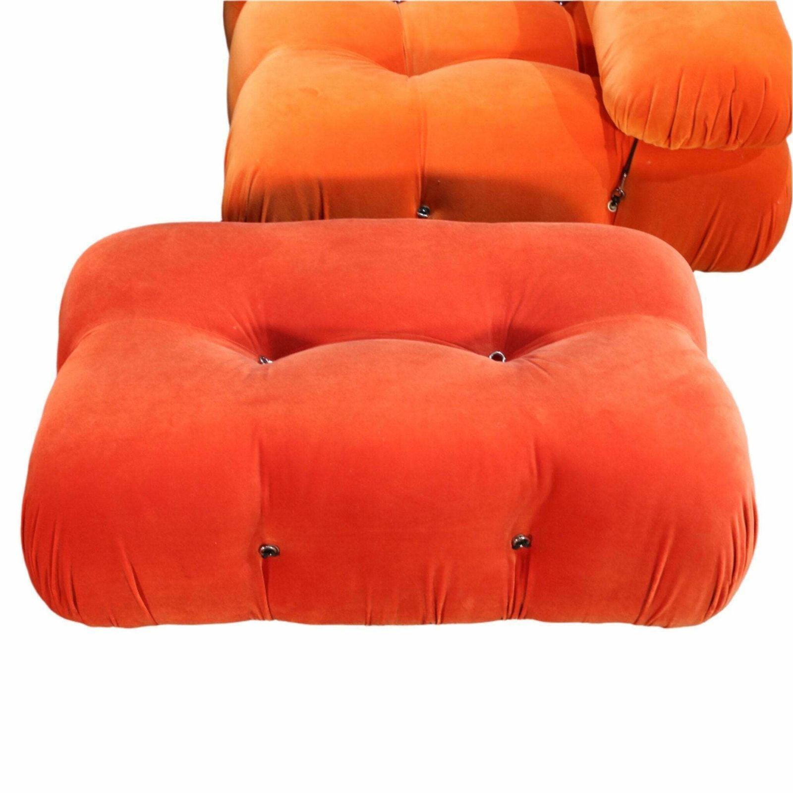 B&B Italia Orange Velvet Camaleonda Sofa By Mario Bellini photo furniture
