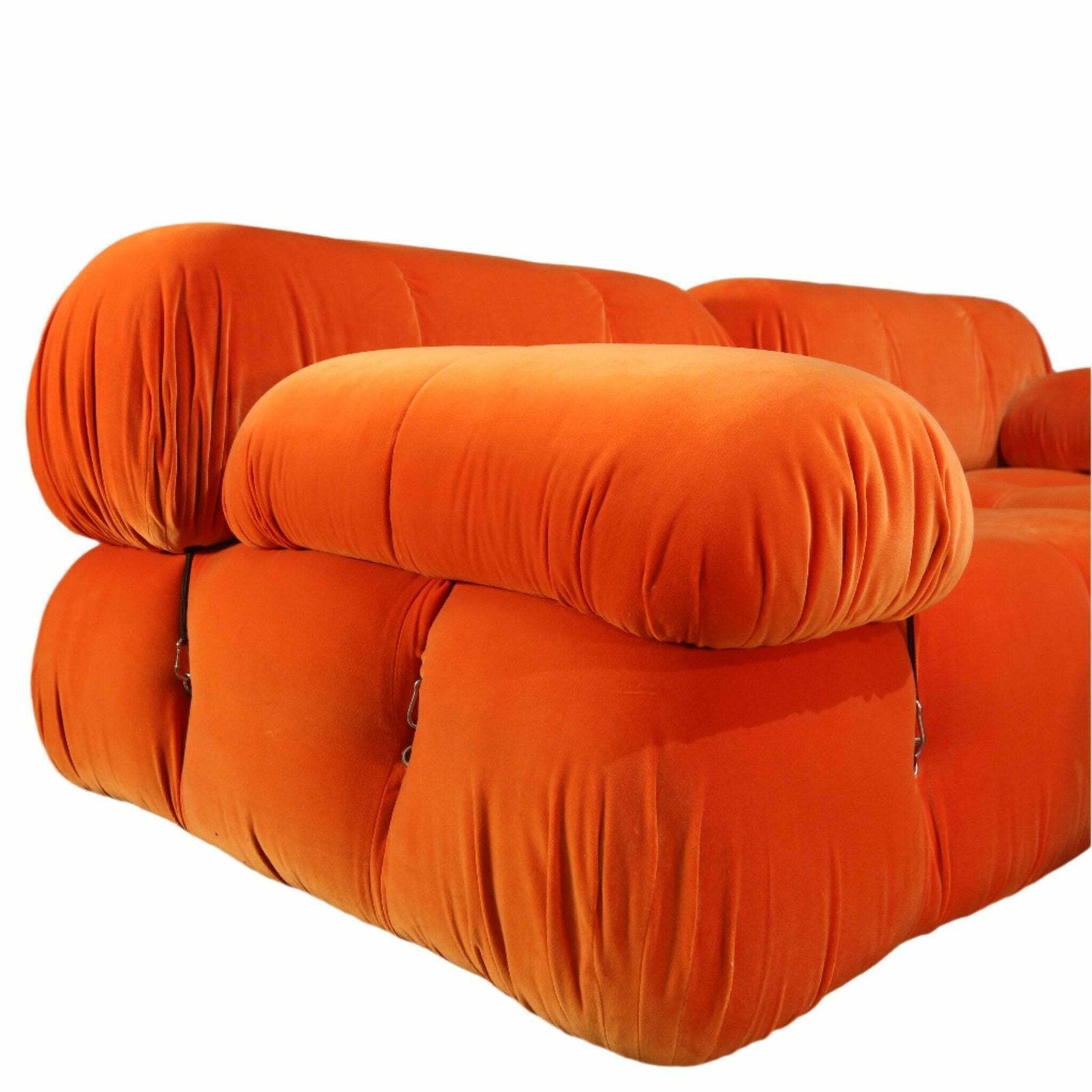B&B Italia Orange Velvet Camaleonda Sofa By Mario Bellini photo buy
