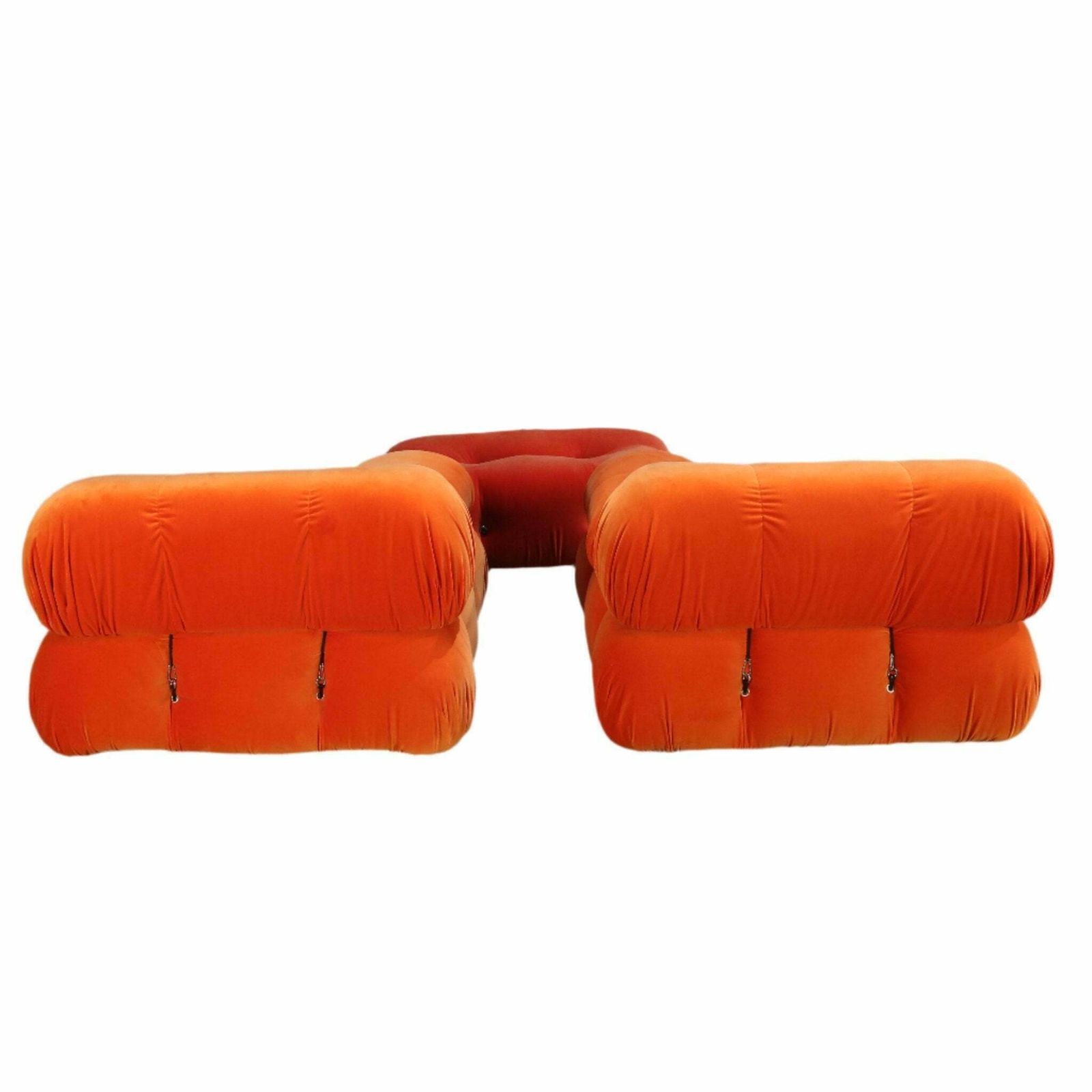 photo furniture B&B Italia Orange Velvet Camaleonda Sofa By Mario Bellini