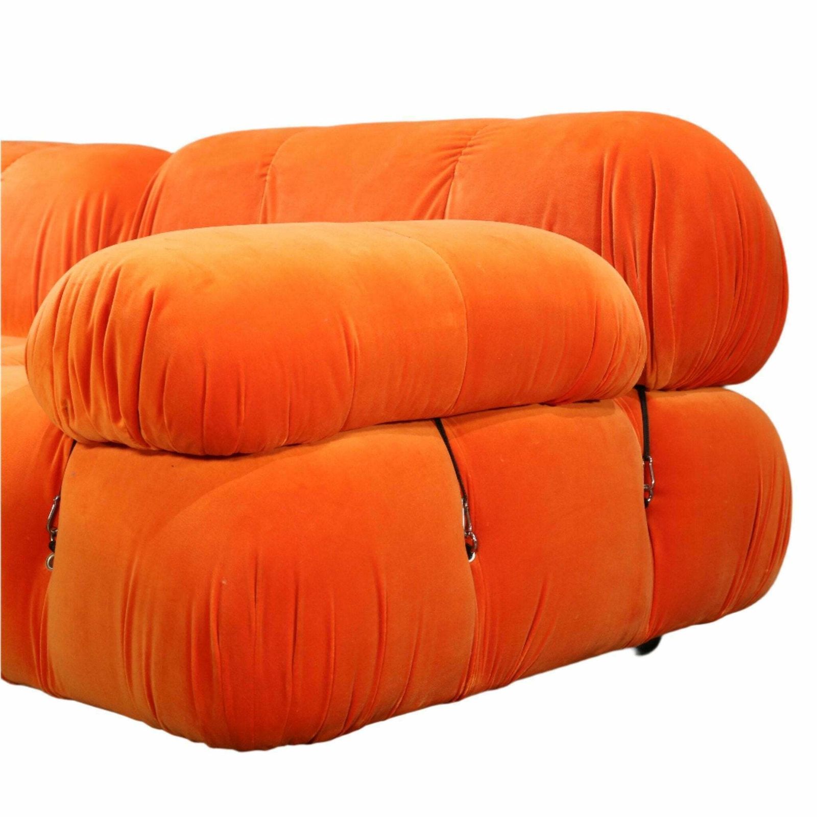 Furniture B&B Italia Orange Velvet Camaleonda Sofa By Mario Bellini photo