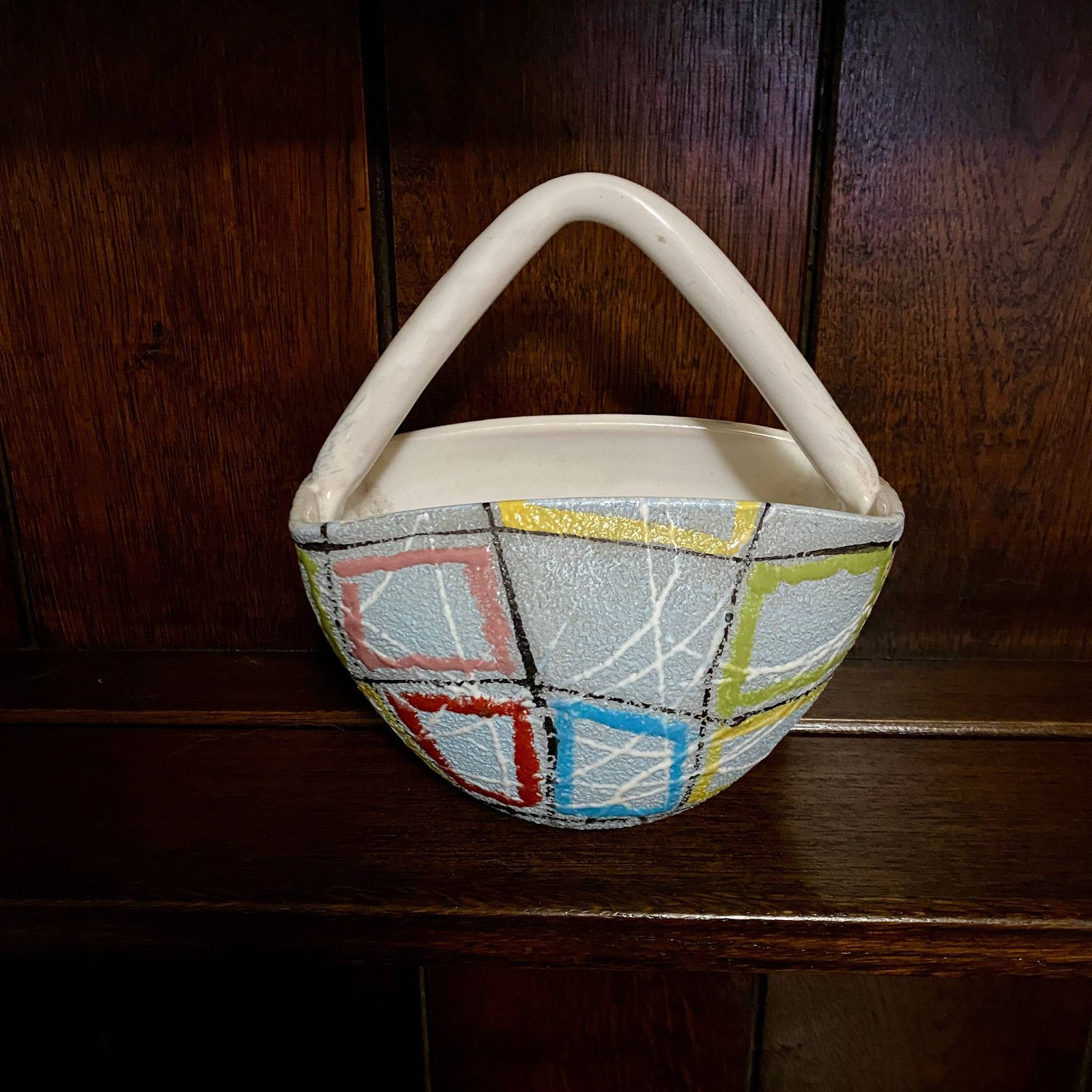 Very Rare Chic 1950s/1960s Fratelli Fanciullacci Italian Ceramic Basket With Textured Finish photo furniture
