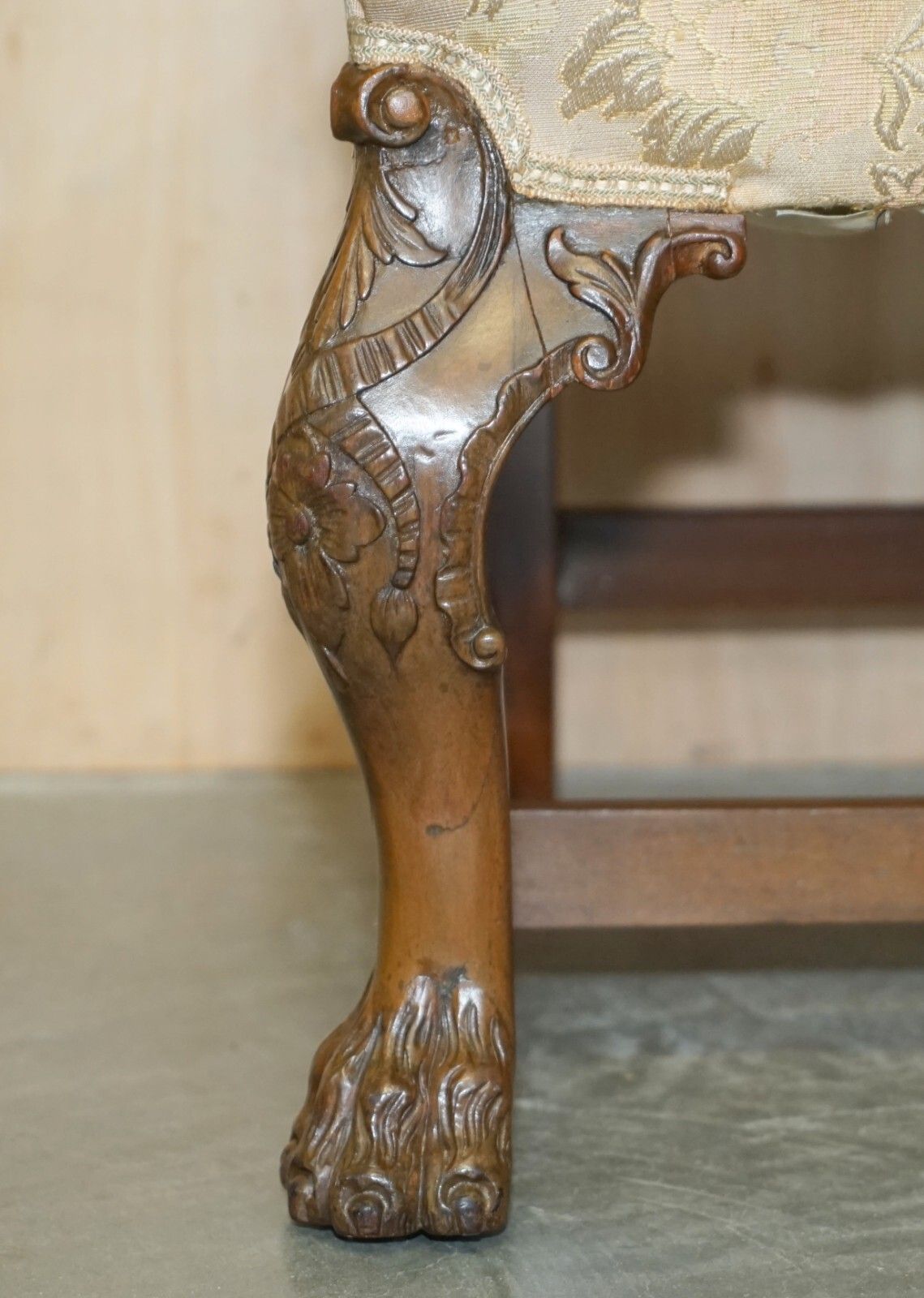 photo furniture Antique Circa 1880 Irish George III Style Heavily Carved Gainsborough Armchair