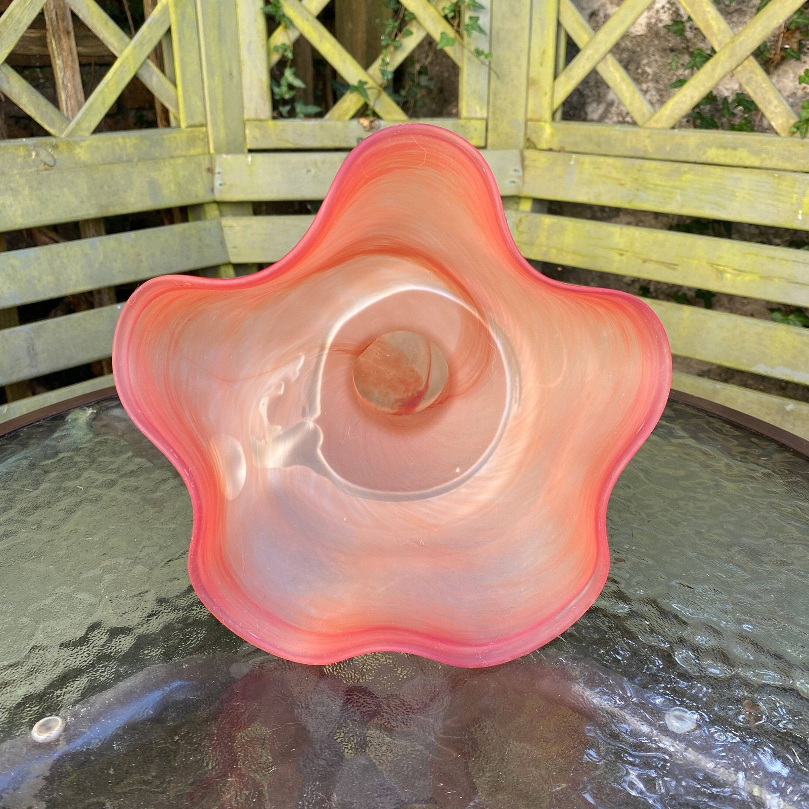 Gorgeous Filip Ravert Art Glass Vase With White Frosted Glass Organic Overlay photo 95.0