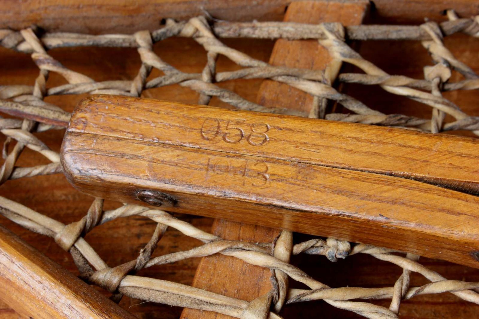 photo for sale Vintage Pair Of Snocraft Snowshoes. 1943 Snow Shoes. Christmas Ski Lodge.