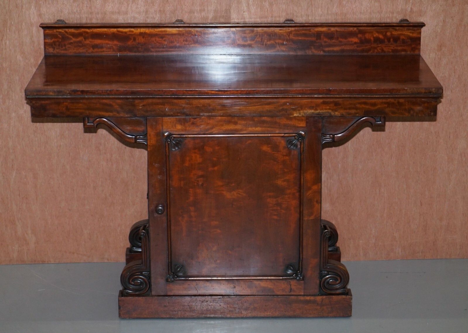 William IV Circa 1830 Cuban Mahogany Ornately Cared Sideboard Wine Cellar photo furniture