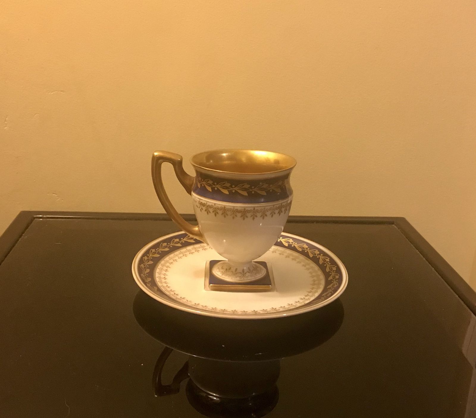 Antique Porcelain Miniature Commemorative Cup & Saucer — Moritz Zdekauer ('Mz') Of Austria photo for sale