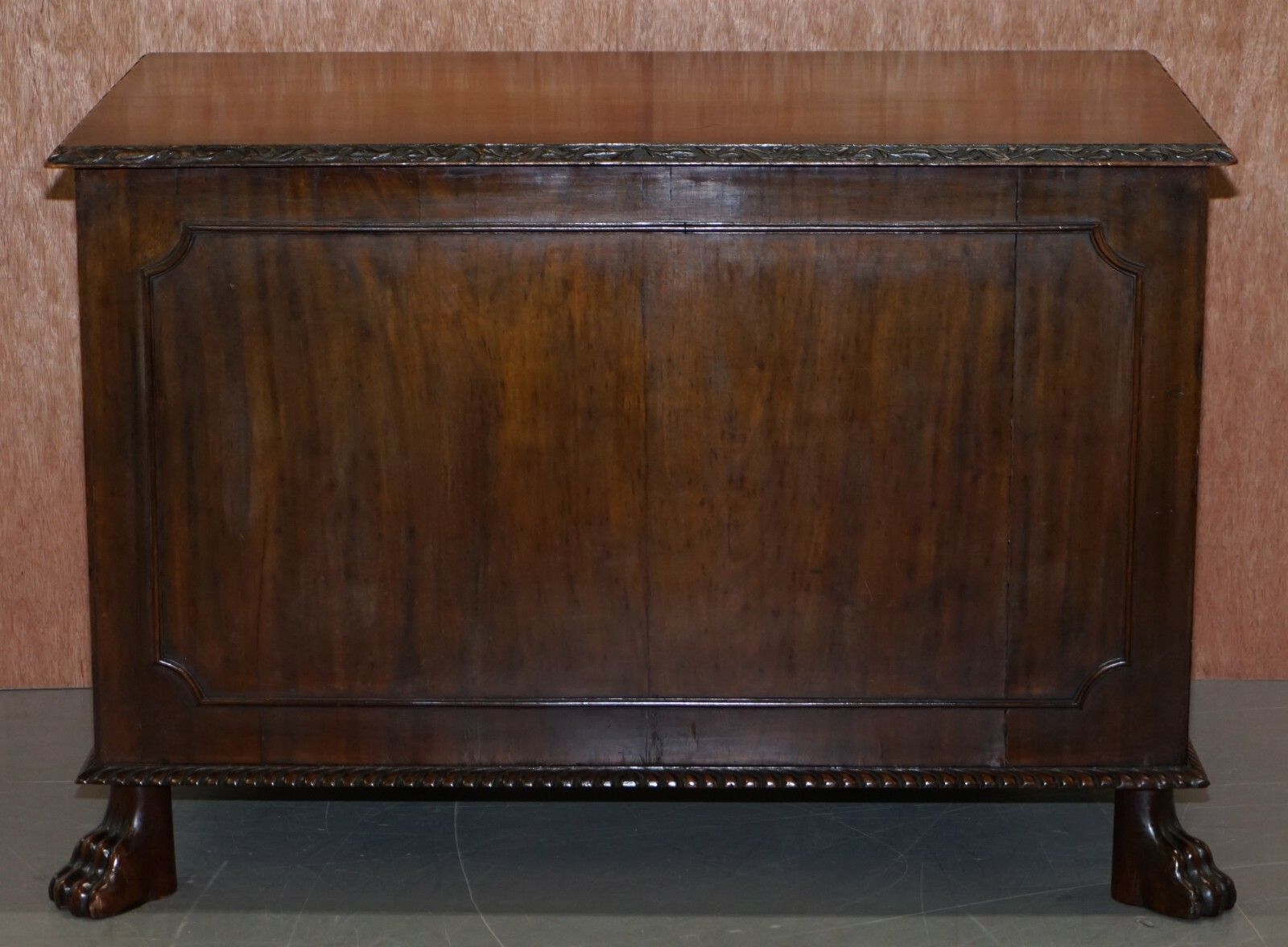 photo for sale Sublime Hand Carved From Top To Bottom Antique Victorian 1850 Knee Hole Desk