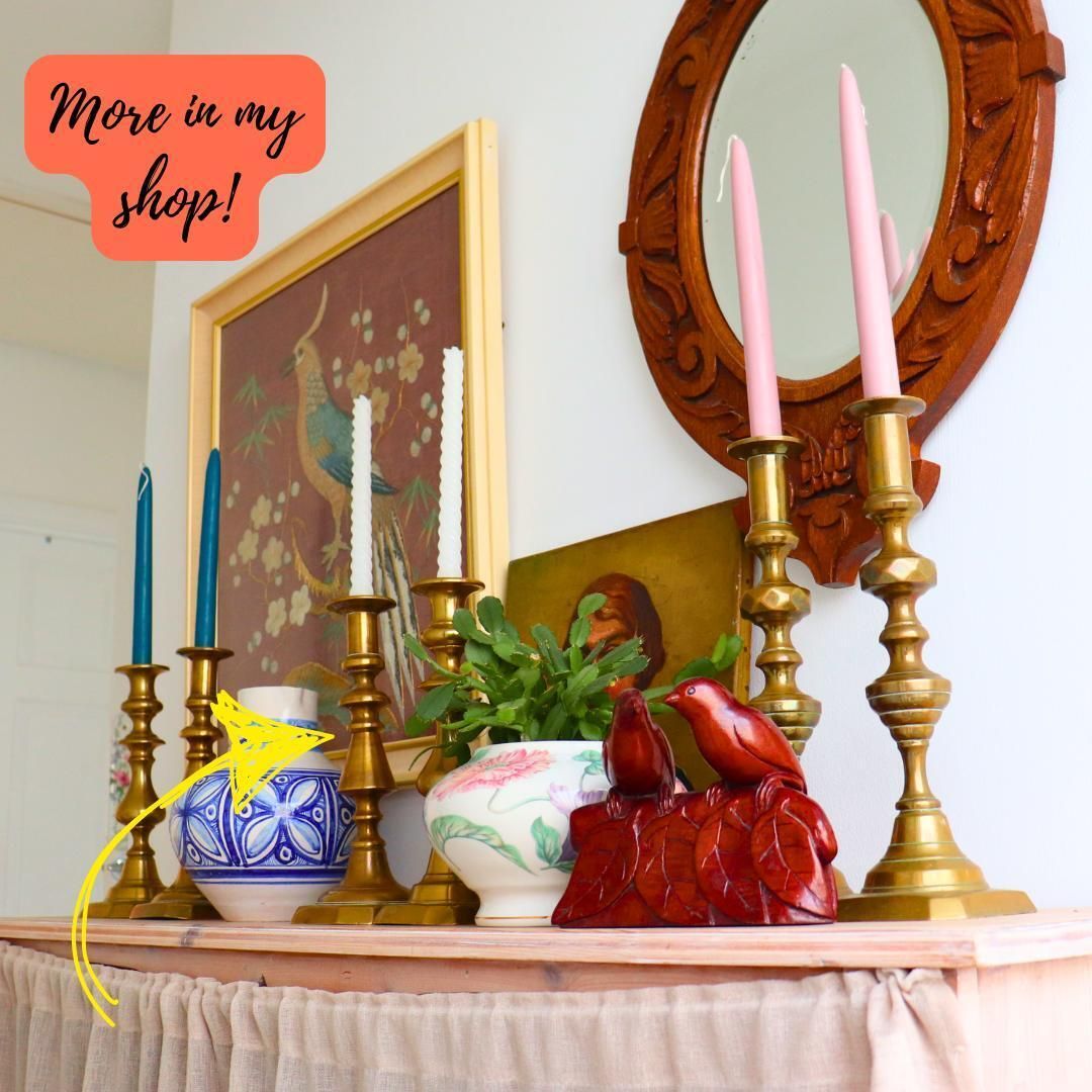 Large And Chunky Pair Of Victorian Brass Candlesticks Pair H 10.7'' photo Home Decor