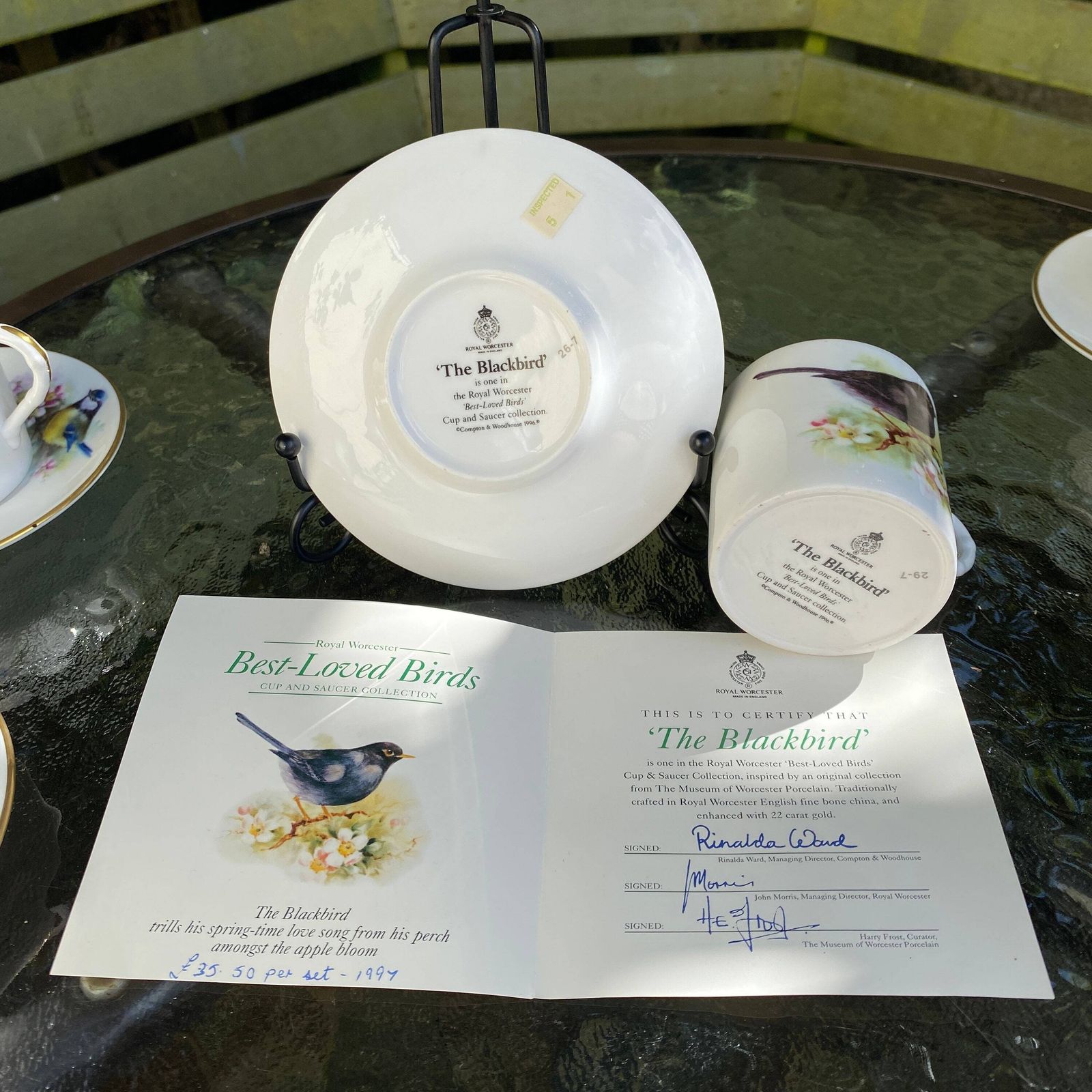 Beautiful Royal Worcester 'Best Loved Birds' 22 Carat Gilded Porcelain Cup & Saucer Collection photo buy