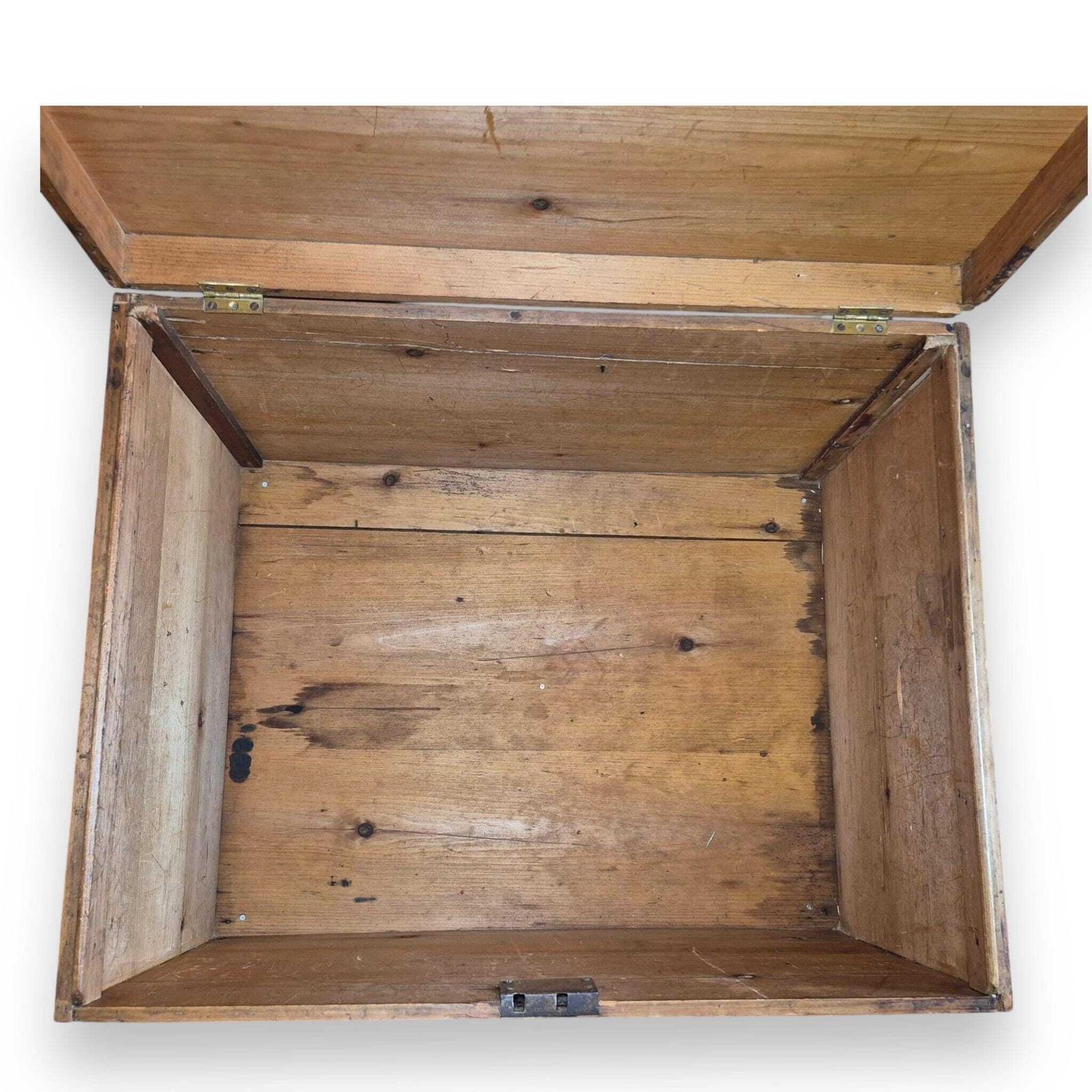 Antique 19th Century Waxed Pine Storage Trunk – Rustic Blanket Chest photo buy