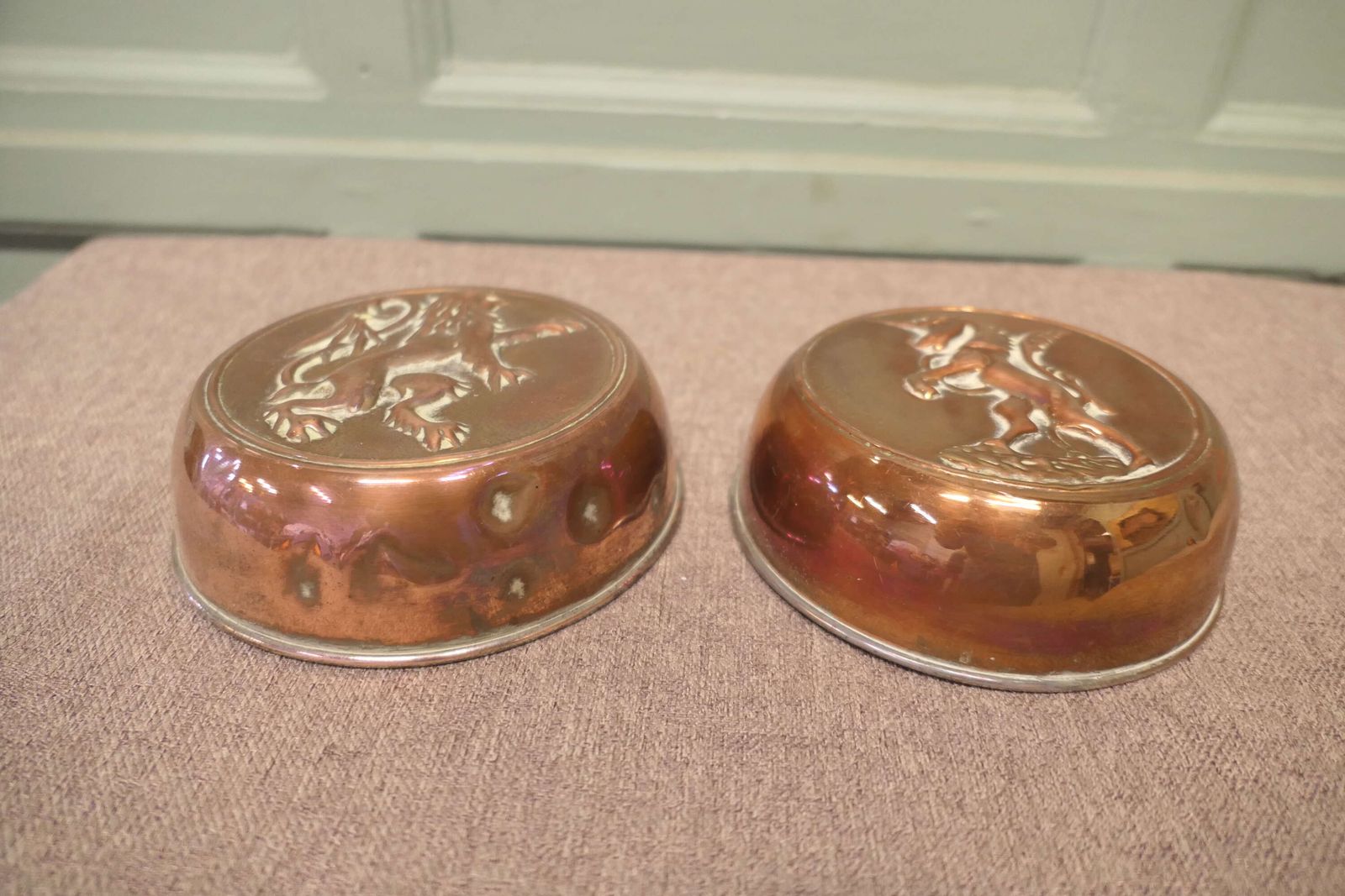 Two 19th Century Jelly Moulds, The Lion And The Unicorn photo furniture