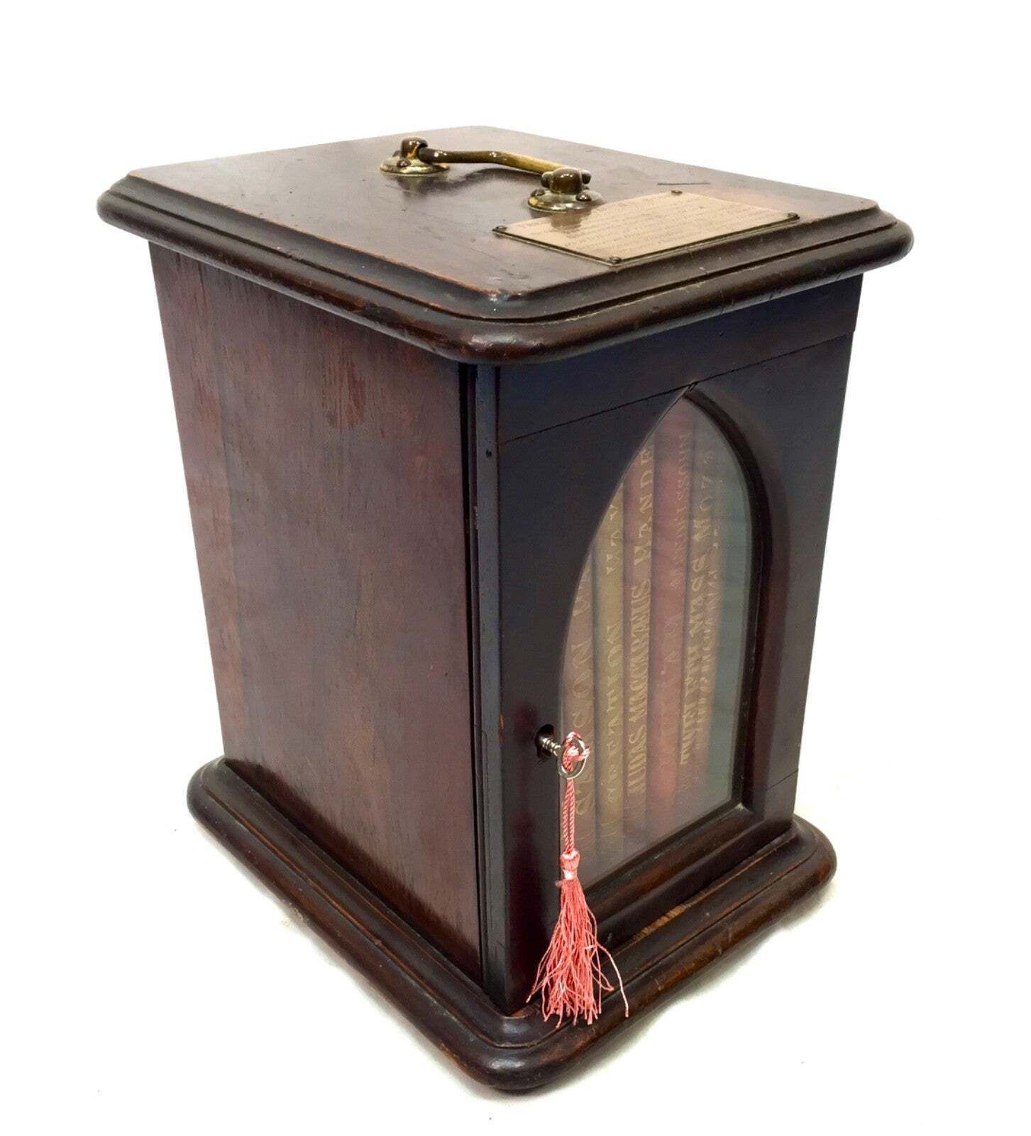 Antique Victorian Sheet Music Books In Wooden Glazed Display Box Cabinet C.1891 photo vinterior