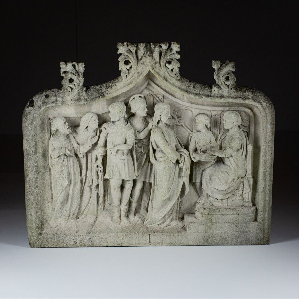 Impressive 18th Century Or Earlier Carved Stone Relief Of The Condemnation.