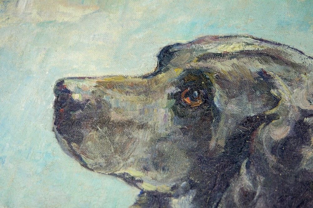 photo furniture Cabot   Oil On Canvas Dog Portrait By Georges Lemmers 1871 1944
