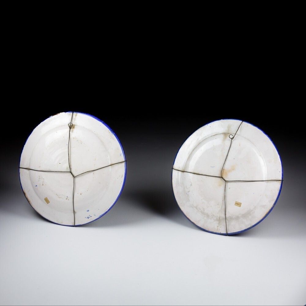 Pair Of Early 19th Century Faience Marriage Plates photo vinterior