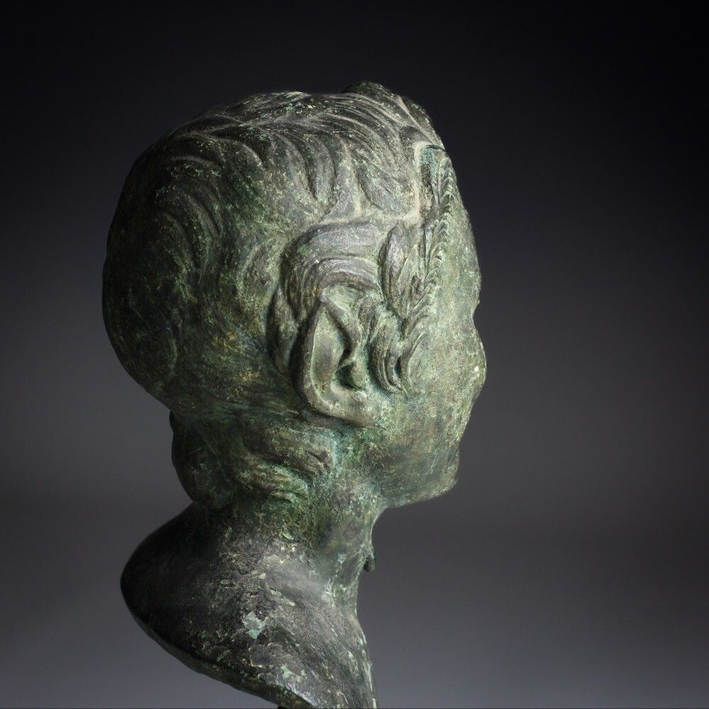 Late 18th Or Early 19th Century Bronze Bust Of A Faun Or Satyr photo Art