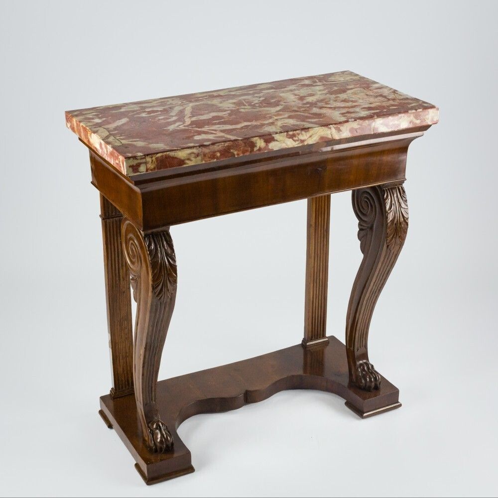 Early 19th Century Console With Incarnat Turquin Marble