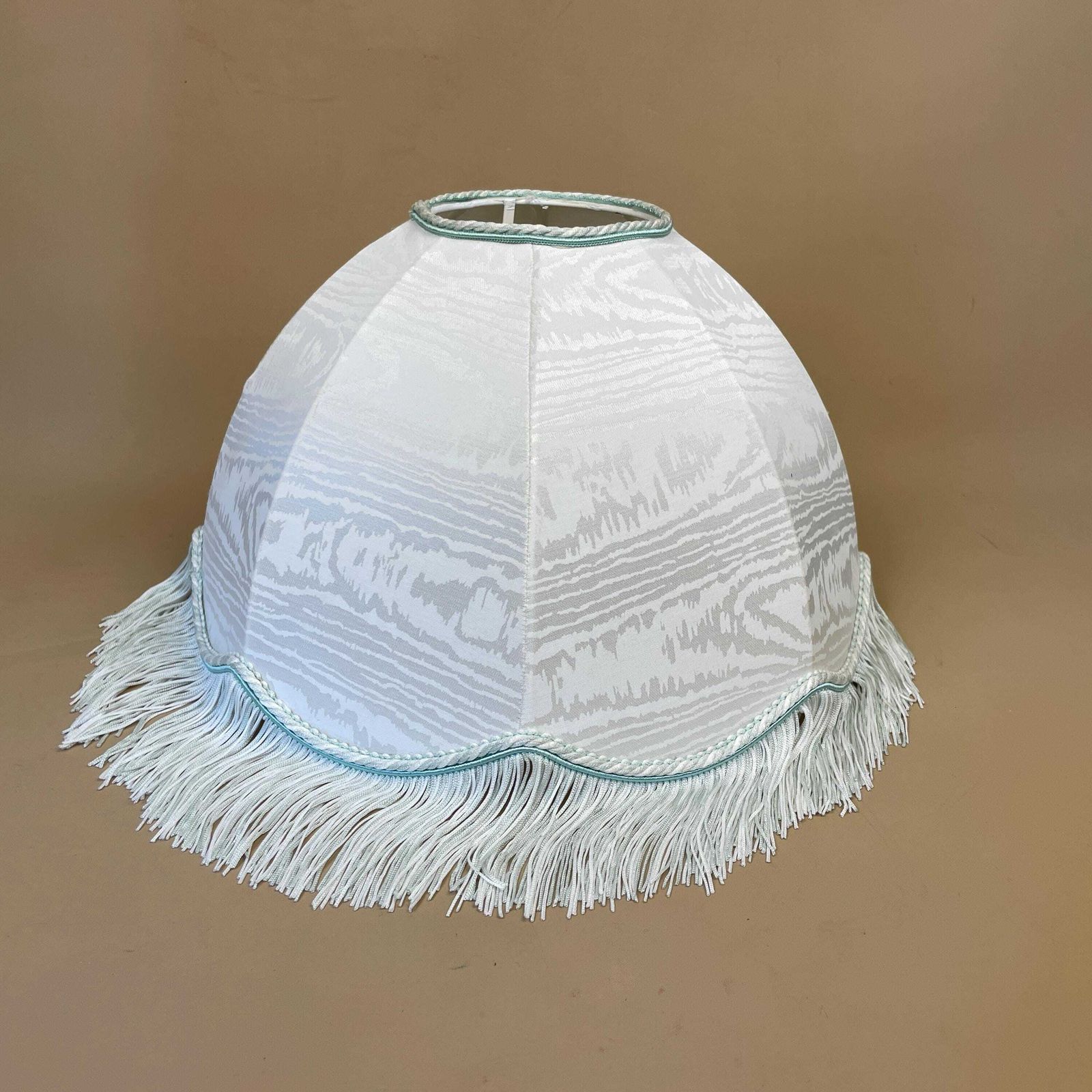 Antique Vintage Lamp Shade Lampshade Tasseled Edge Tassel Lightshade Light Dome Downton Abbey Pattern Floor Lamp Blue