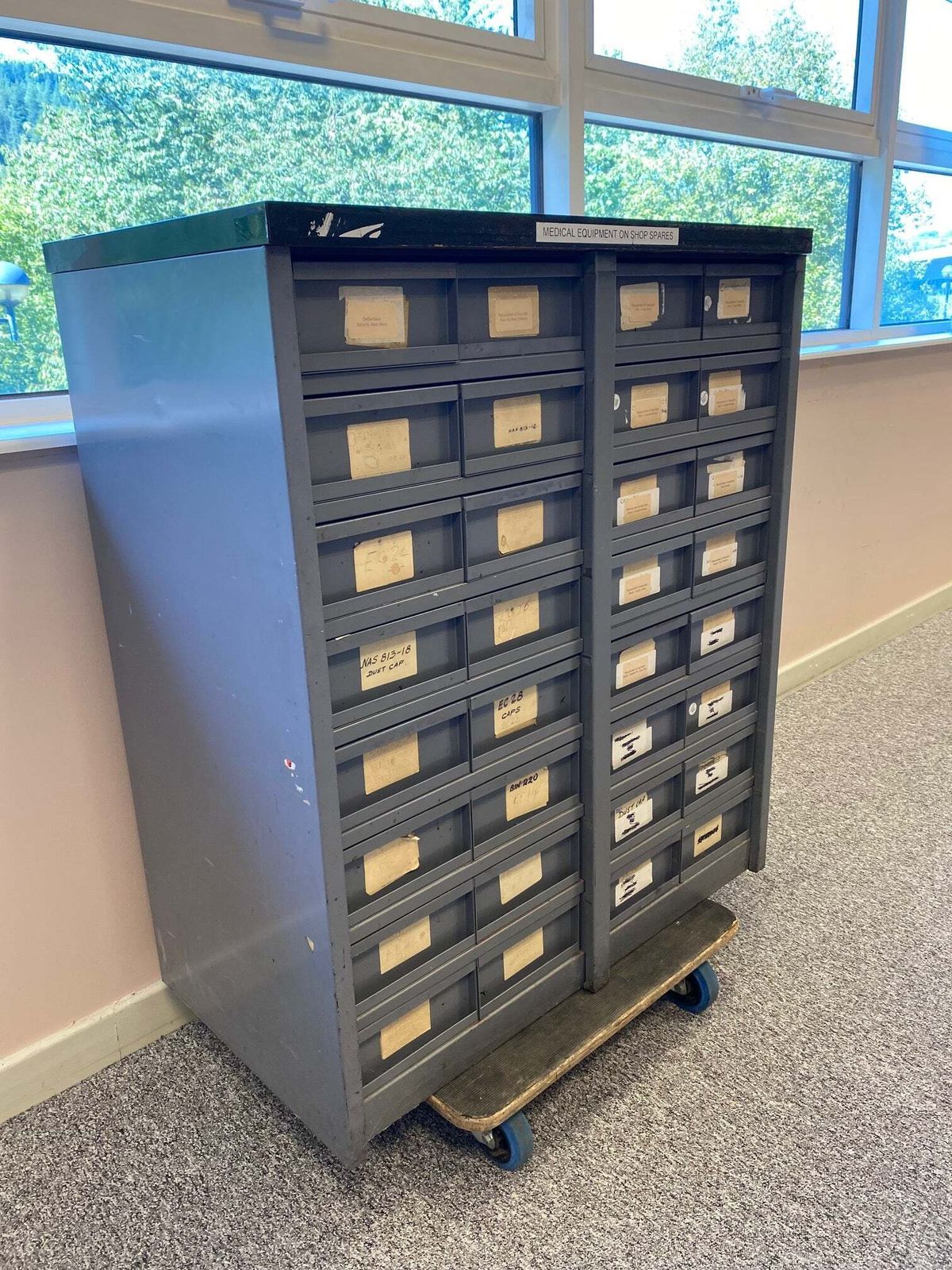 Vintage Workshop Steel Grey Multi Drawer Index Card Filing Cabinet. Reduced To Clear photo Furniture